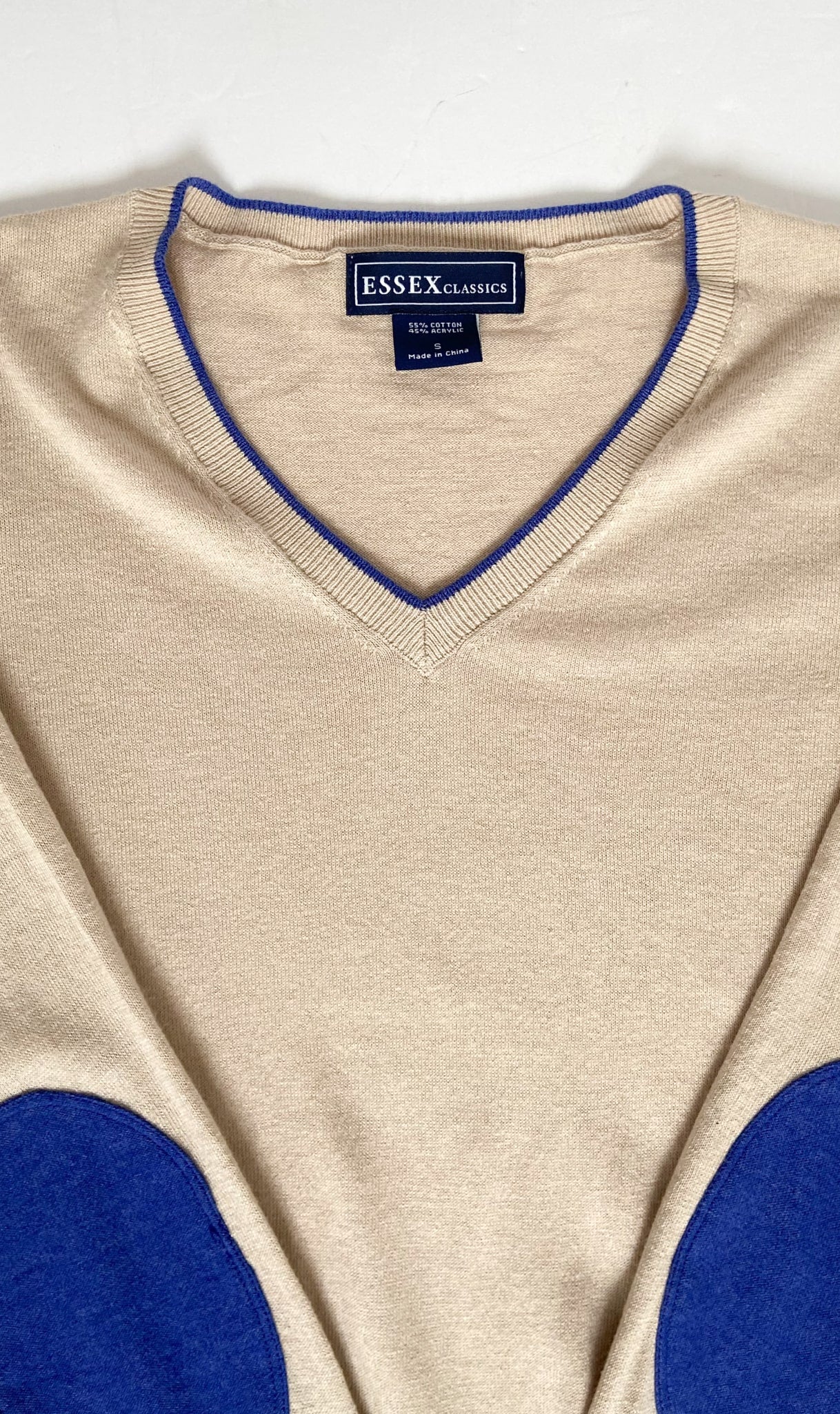 Essex Classics Trey V-Neck Sweater - Oatmeal - Small