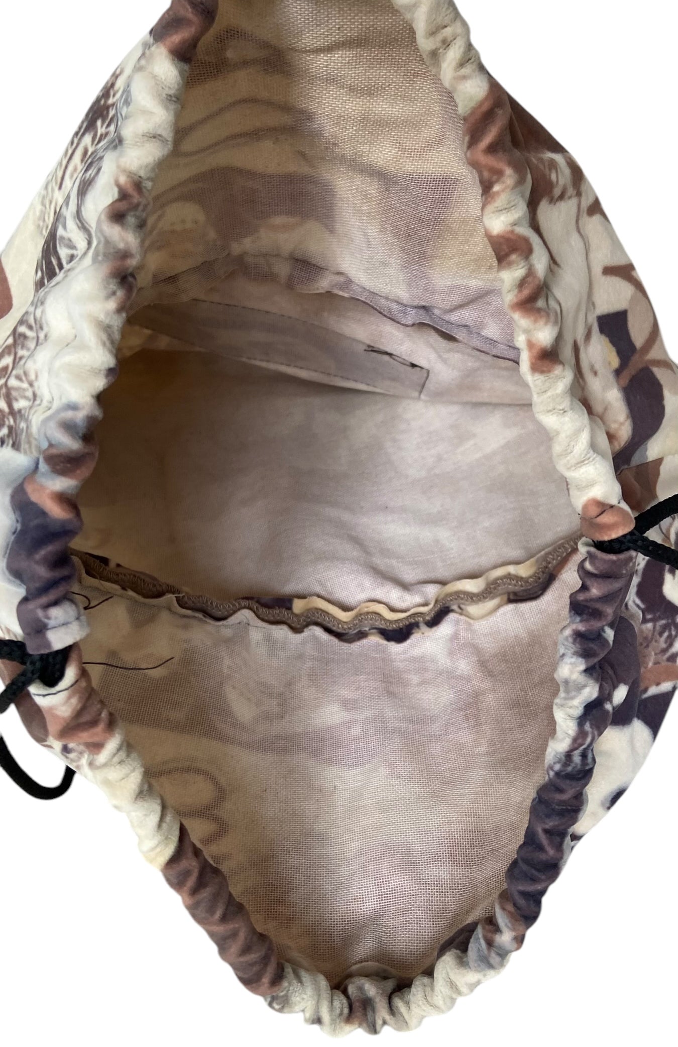 Hansen Equestrian Lush Velvet Helmet Bag - Tan/Blue - One Size