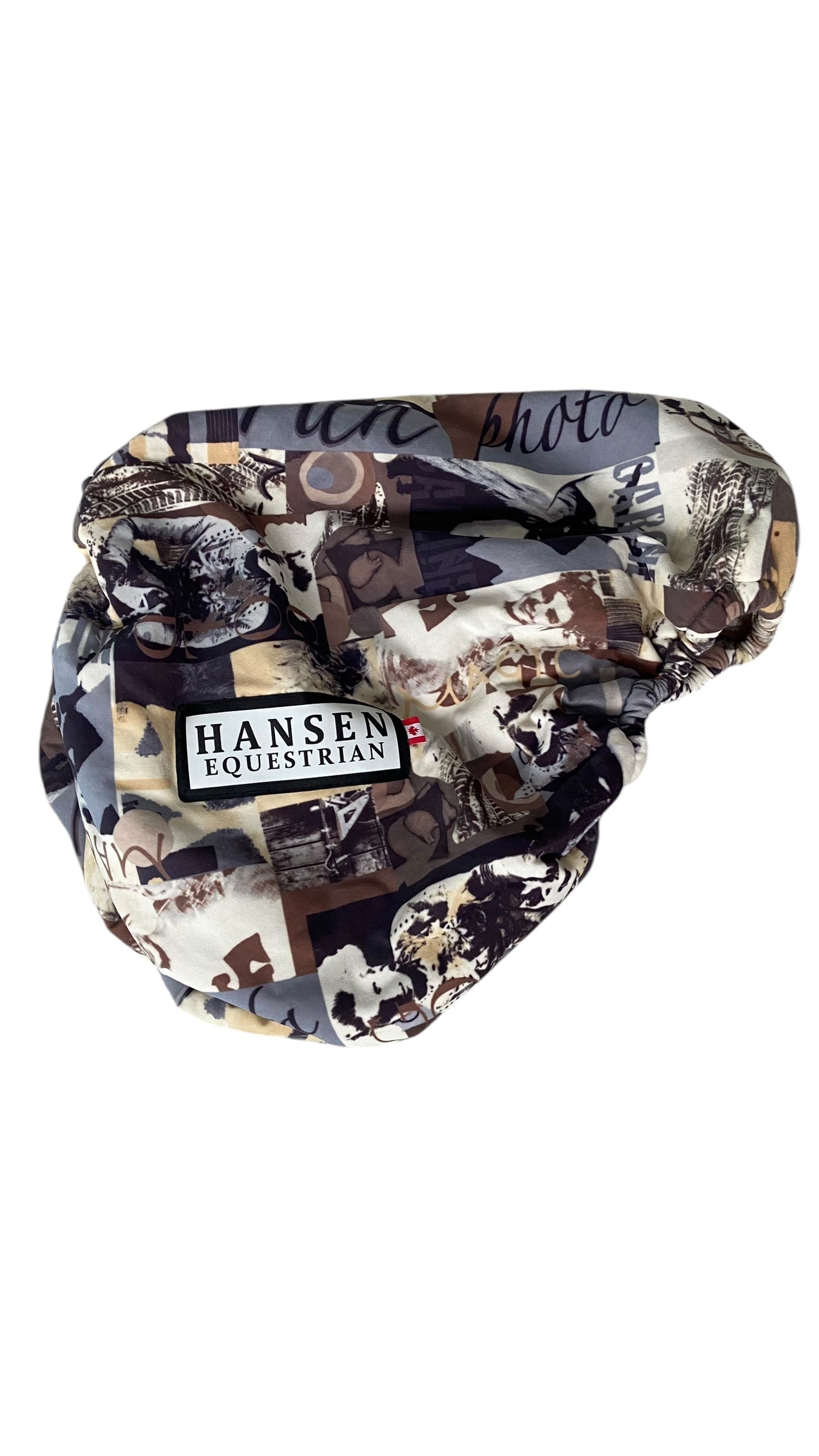 Hansen Equestrian Lush Velvet Saddle Cover - Tan/Blue - All Purpose