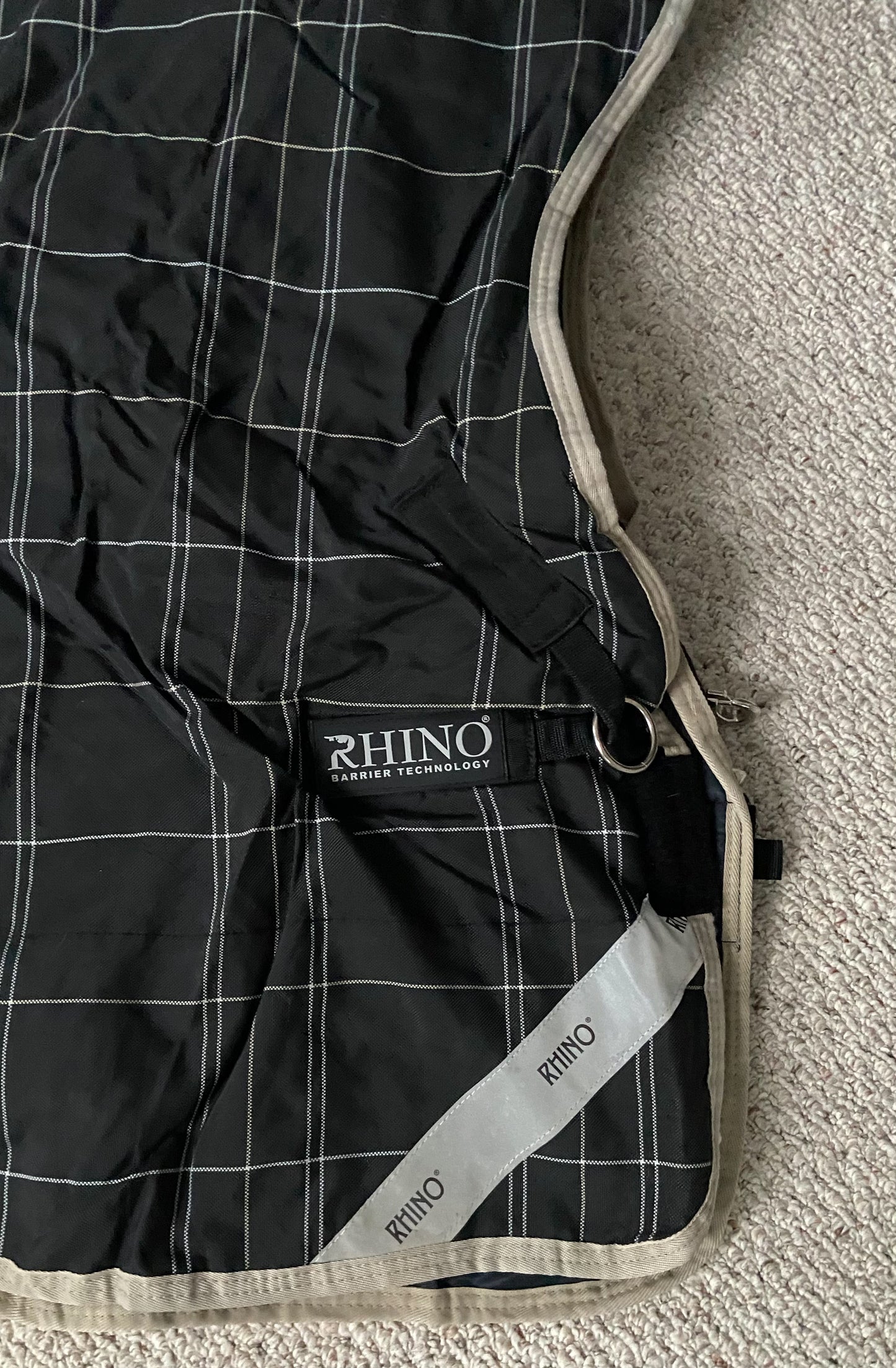 Horseware Rhino Wug Turnout with Vari-Layer (250g) - Black Plaid - 81"