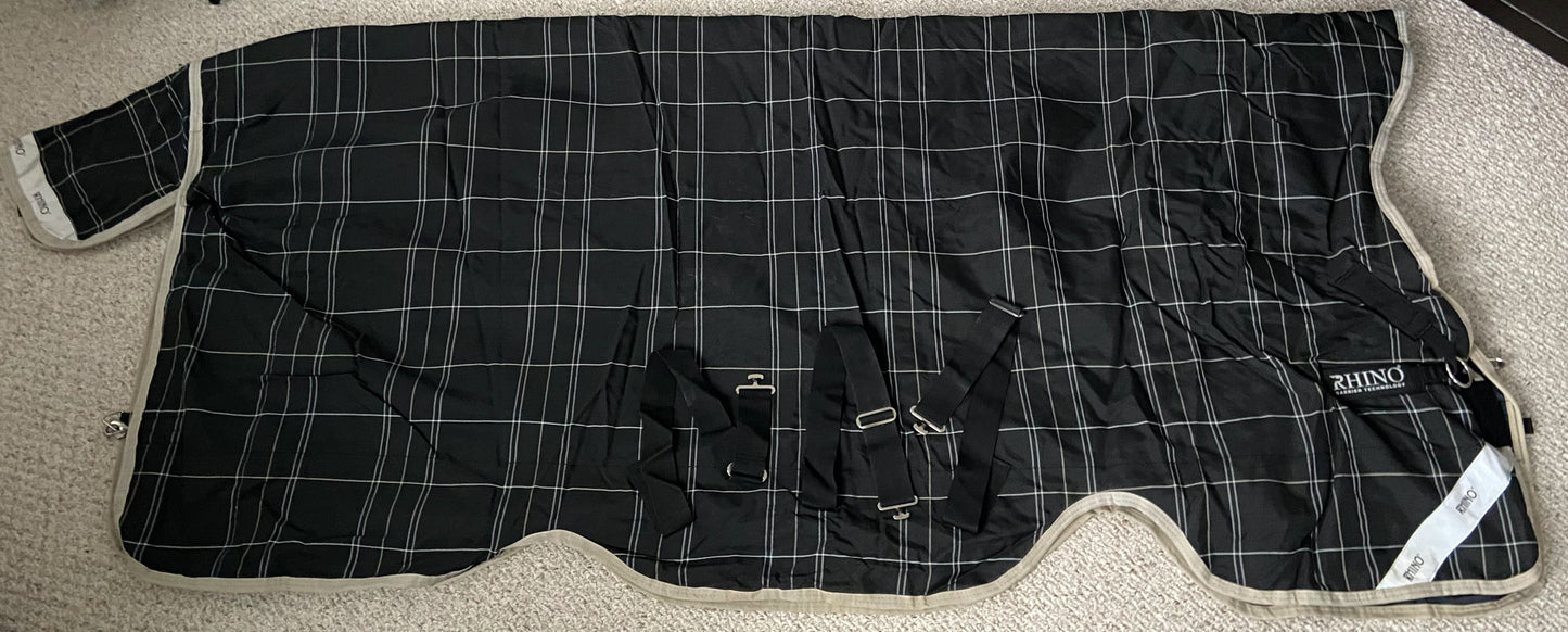 Horseware Rhino Wug Turnout with Vari-Layer (250g) - Black Plaid - 81"