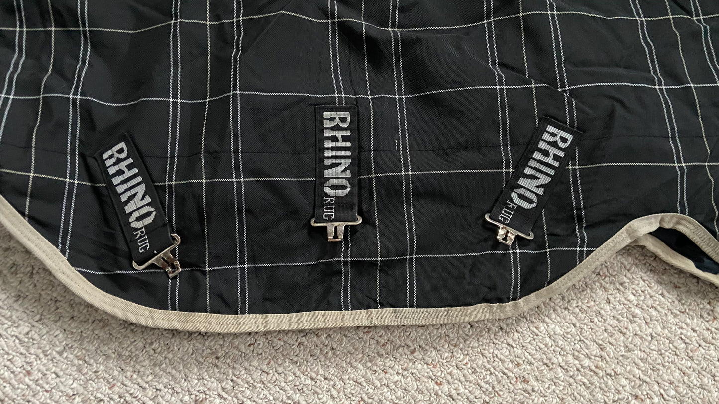 Horseware Rhino Wug Turnout with Vari-Layer (250g) - Black Plaid - 81"