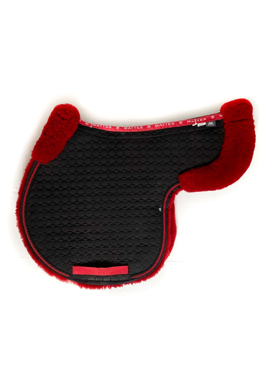 Mattes Sheepskin Hunter Pad - Black & Red - Large