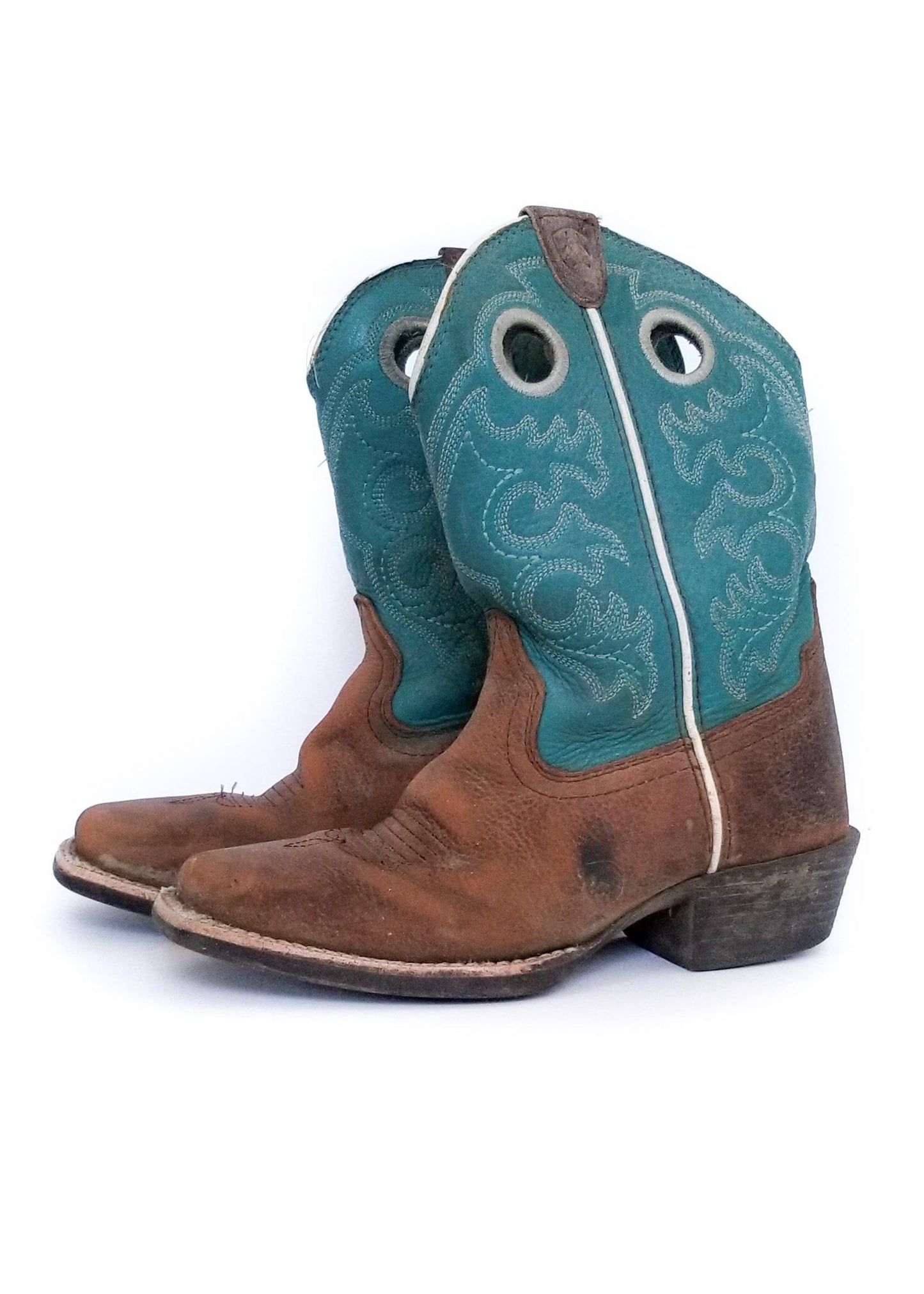 Ariat Blue Cowboy Boots - Brown - Youth 12