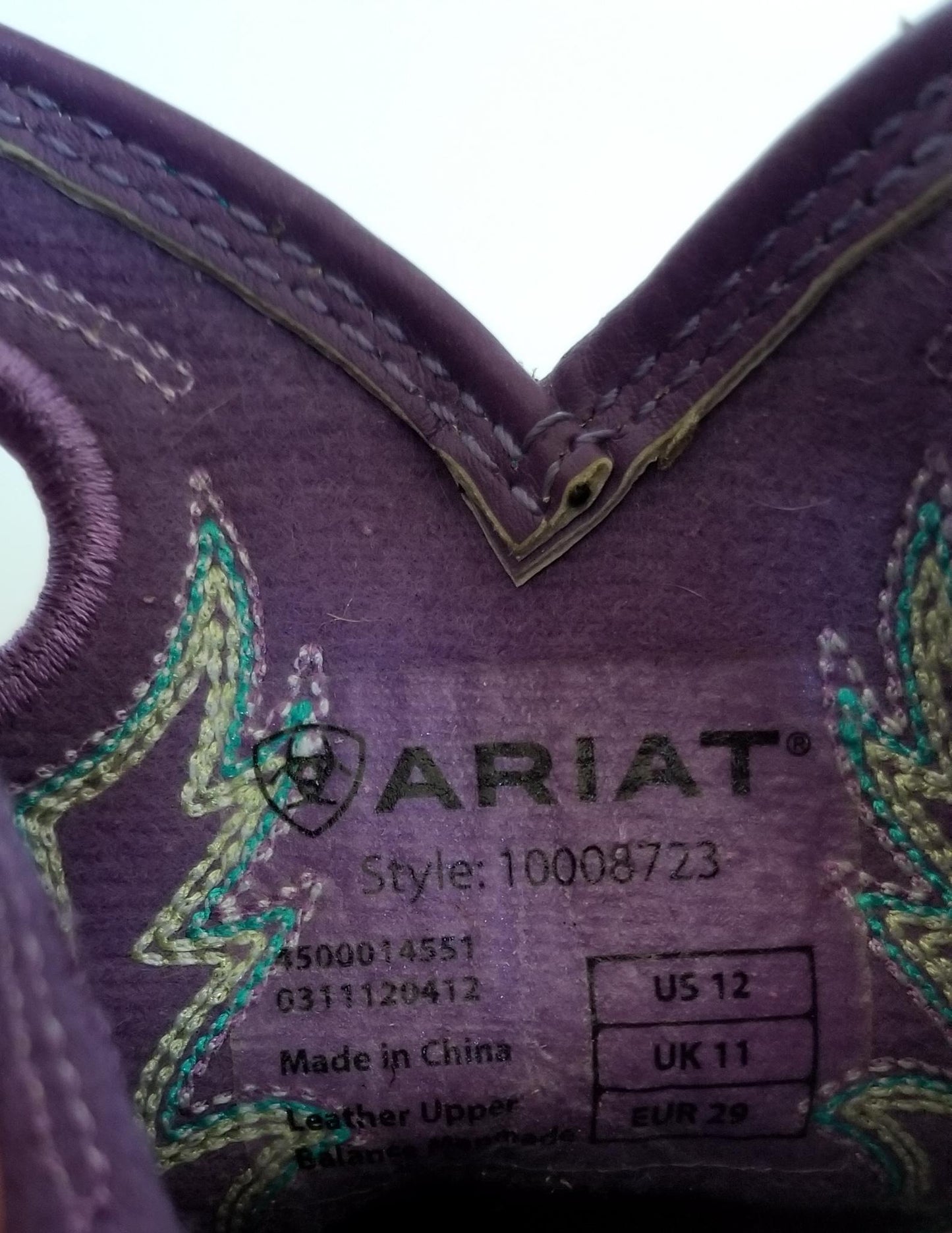 Ariat Pink Cowboy Boots - Brown - Youth 12