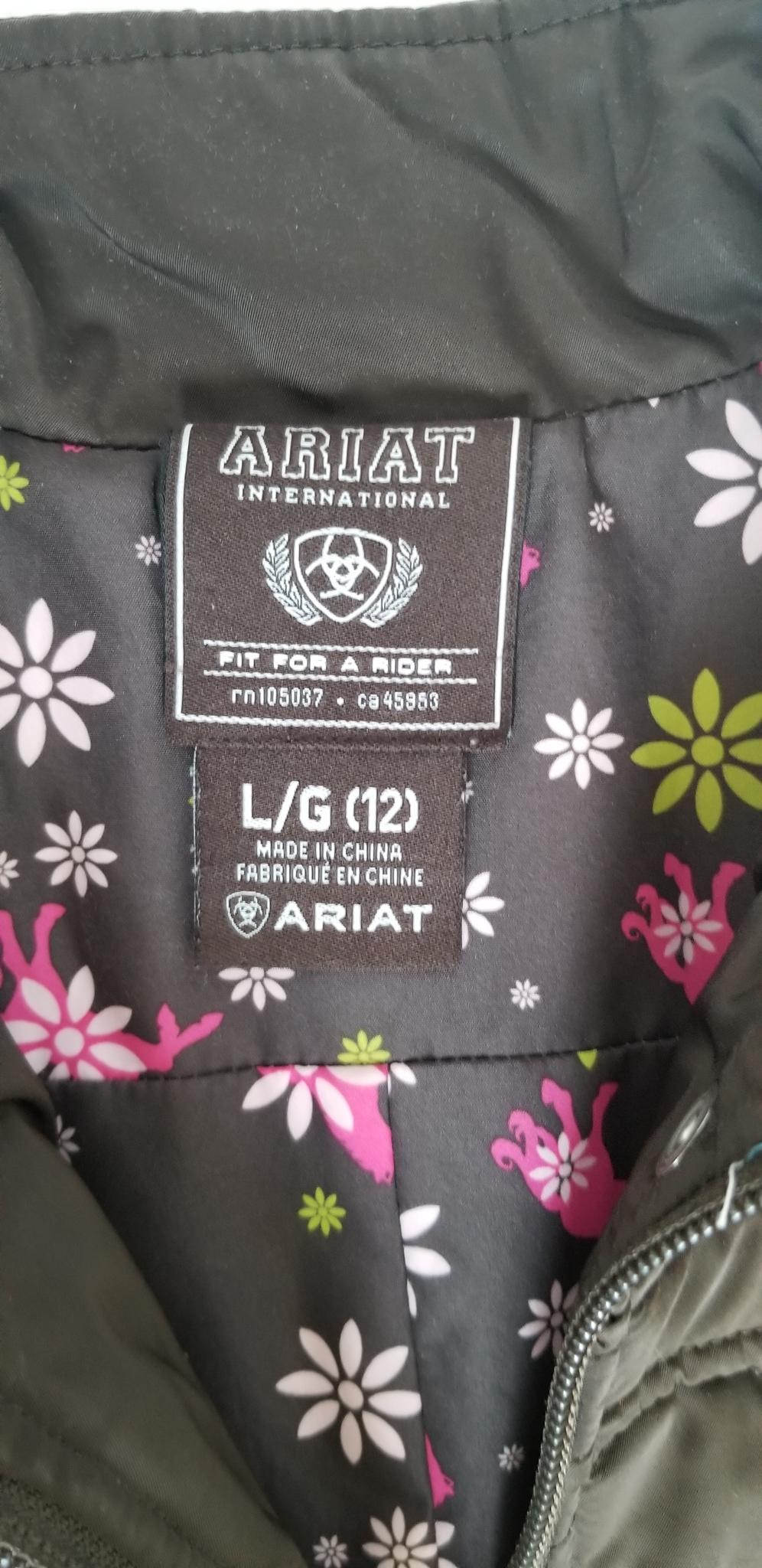 Ariat Kids Quilted Jacket - Brown - Youth Large (12)