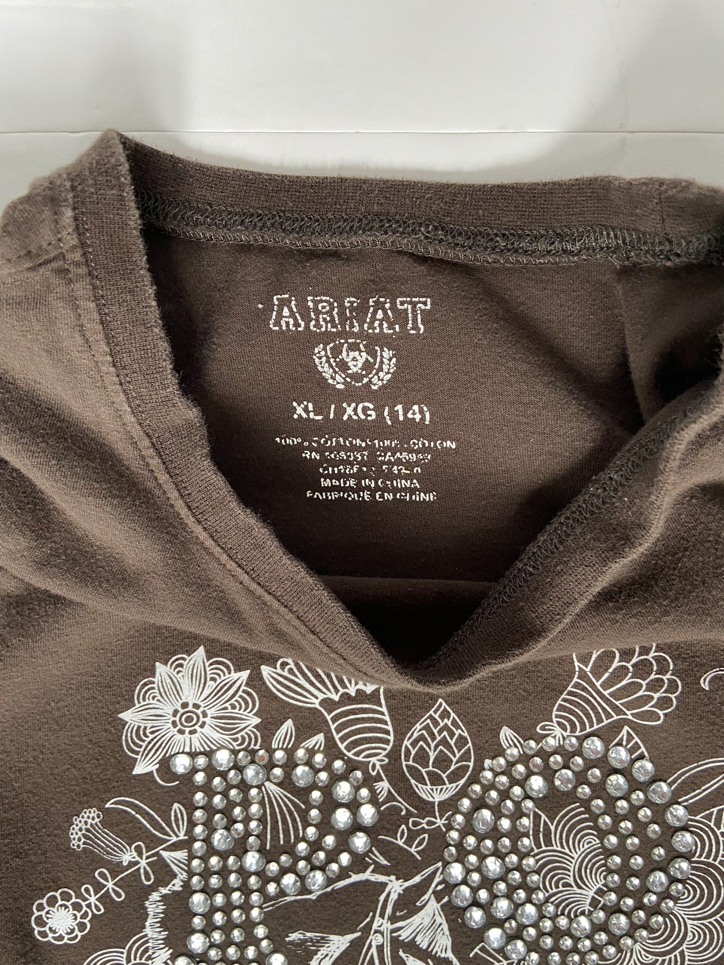 Ariat Long Sleeve Shirt - Brown - Youth XL