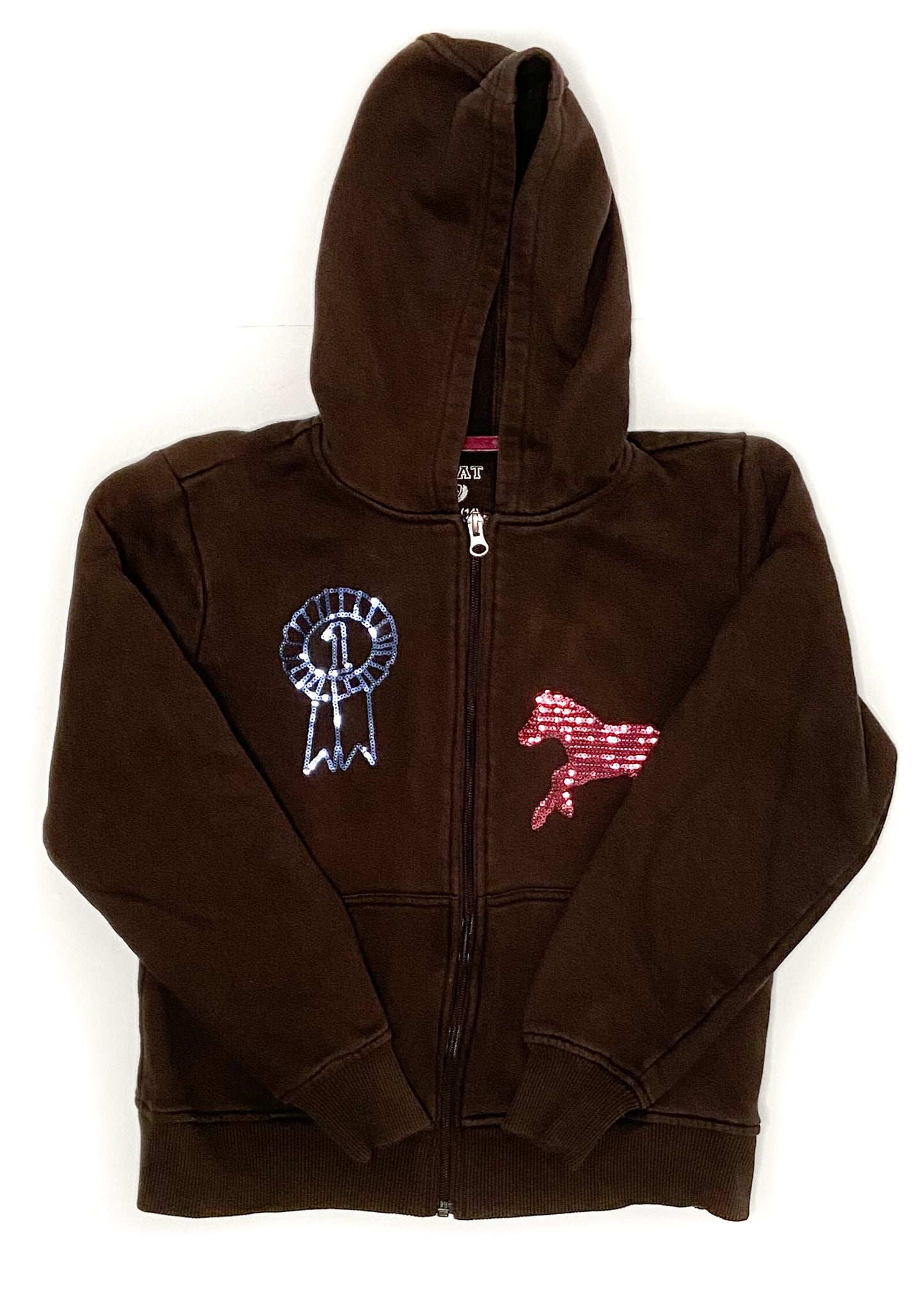 Ariat Zip Up Hoodie - Brown - Youth XL