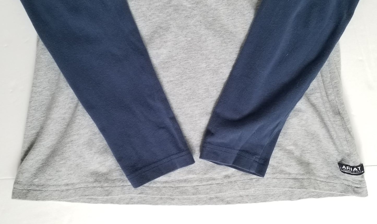 Ariat Varisty Long Sleeve Shirt - Grey/Navy - Women's Small