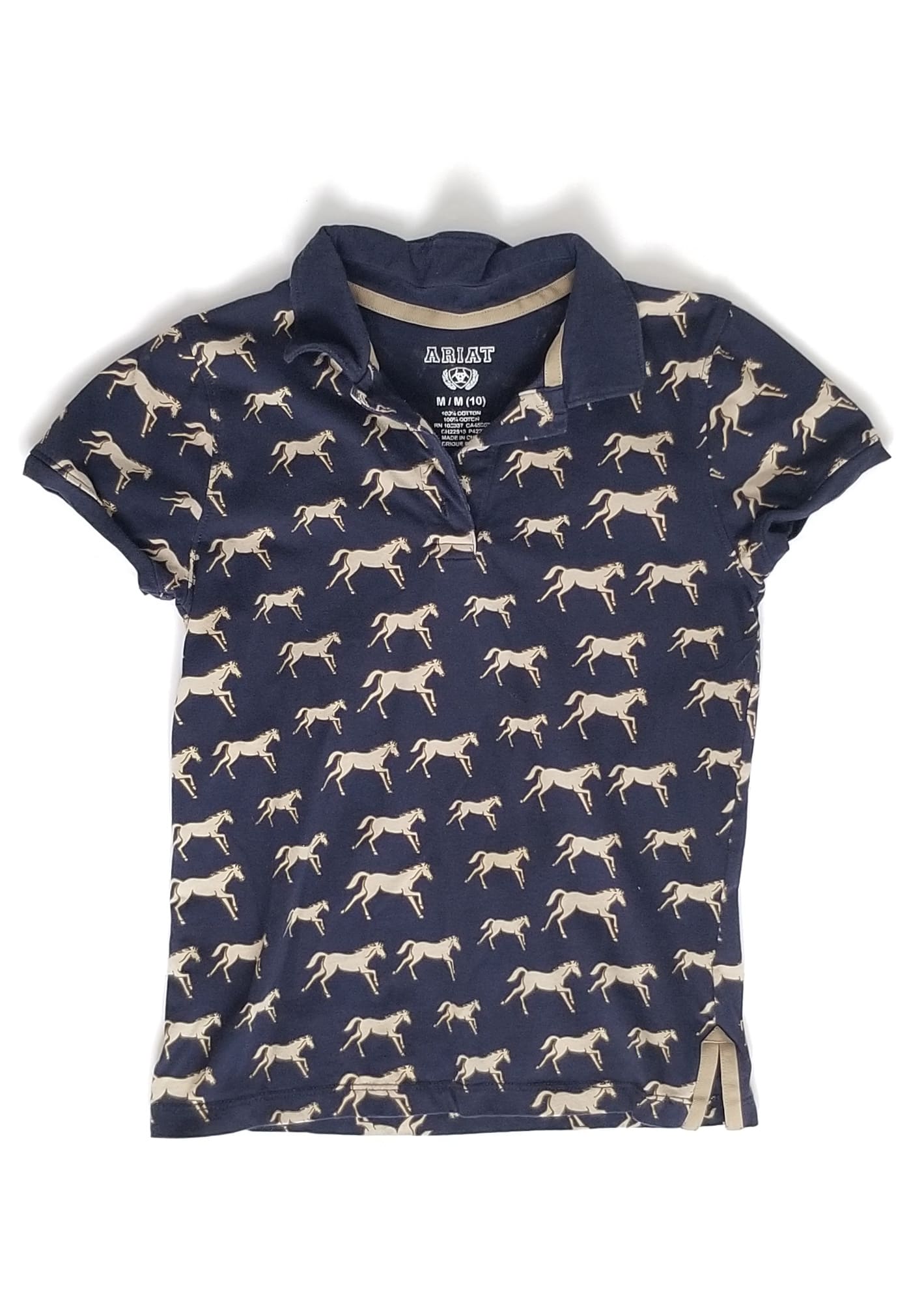Ariat Polo Shirt - Navy - Youth Medium