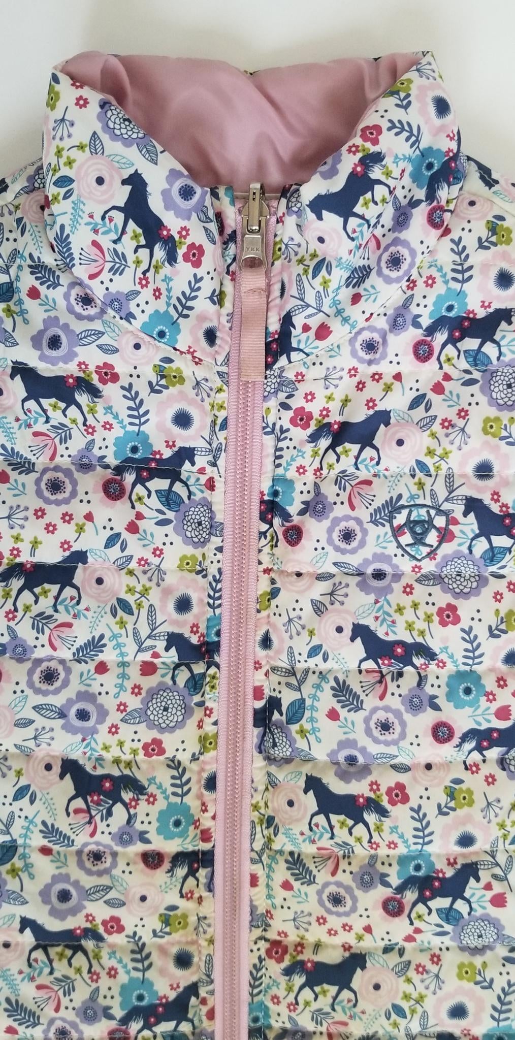 Ariat Kids Reversible Vest - Pink - Youth Medium