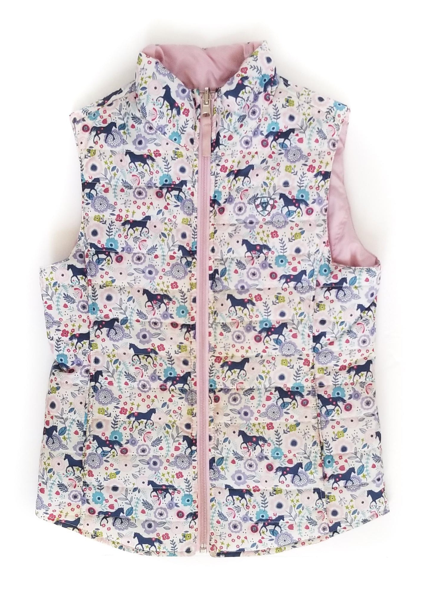 Ariat Kids Reversible Vest - Pink - Youth Medium