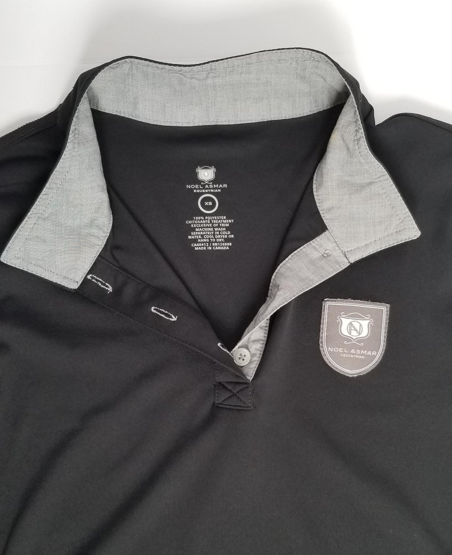 Asmar Equestrian Convertible Long Sleeve Polo - Black - Women's XS