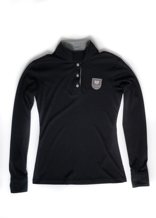 Asmar Equestrian Convertible Long Sleeve Polo - Black - Women's XS