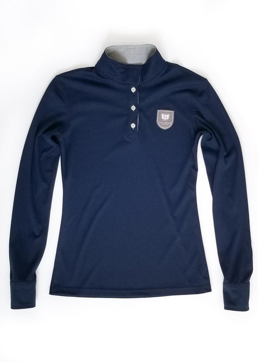 Asmar Equestrian Convertible Long Sleeve Polo - Navy - Women's XS