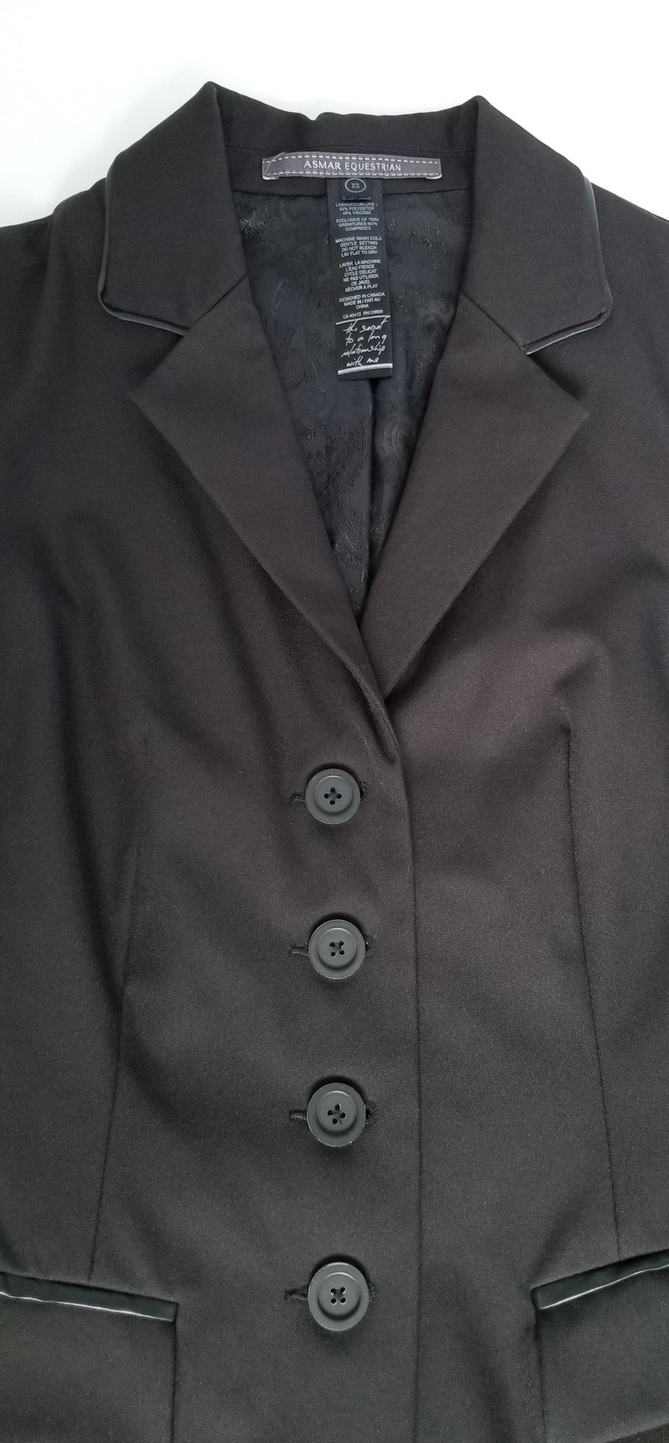 Asmar Equestrian Chantilly Show Jacket - Black - Women's XS