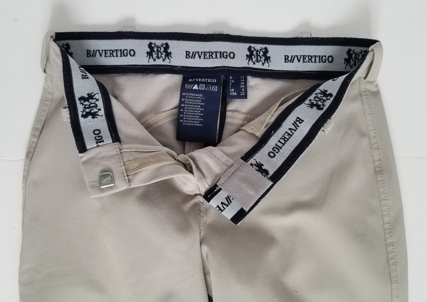 B Vertigo Ladies’ Lauren Silicone Knee-Patch Breech - Grey Tan - Women's 22