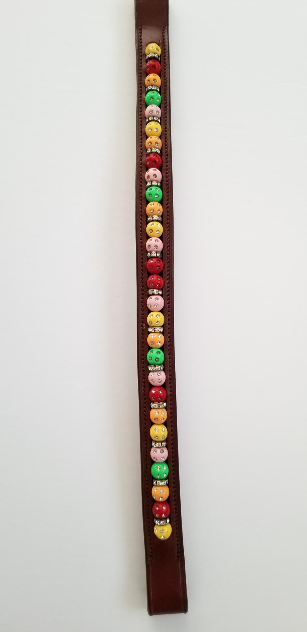 Fancy Beaded Brow Band - Havana - Full