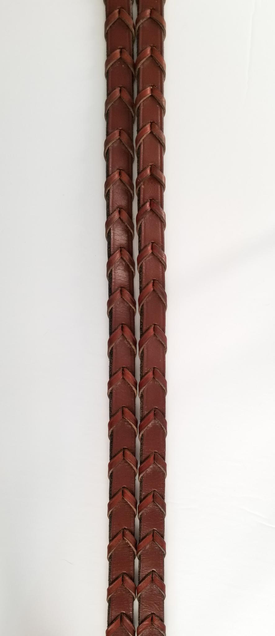 Fancy Stitched Leather Hunter Bridle w/ Reins - Chestnut - Cob