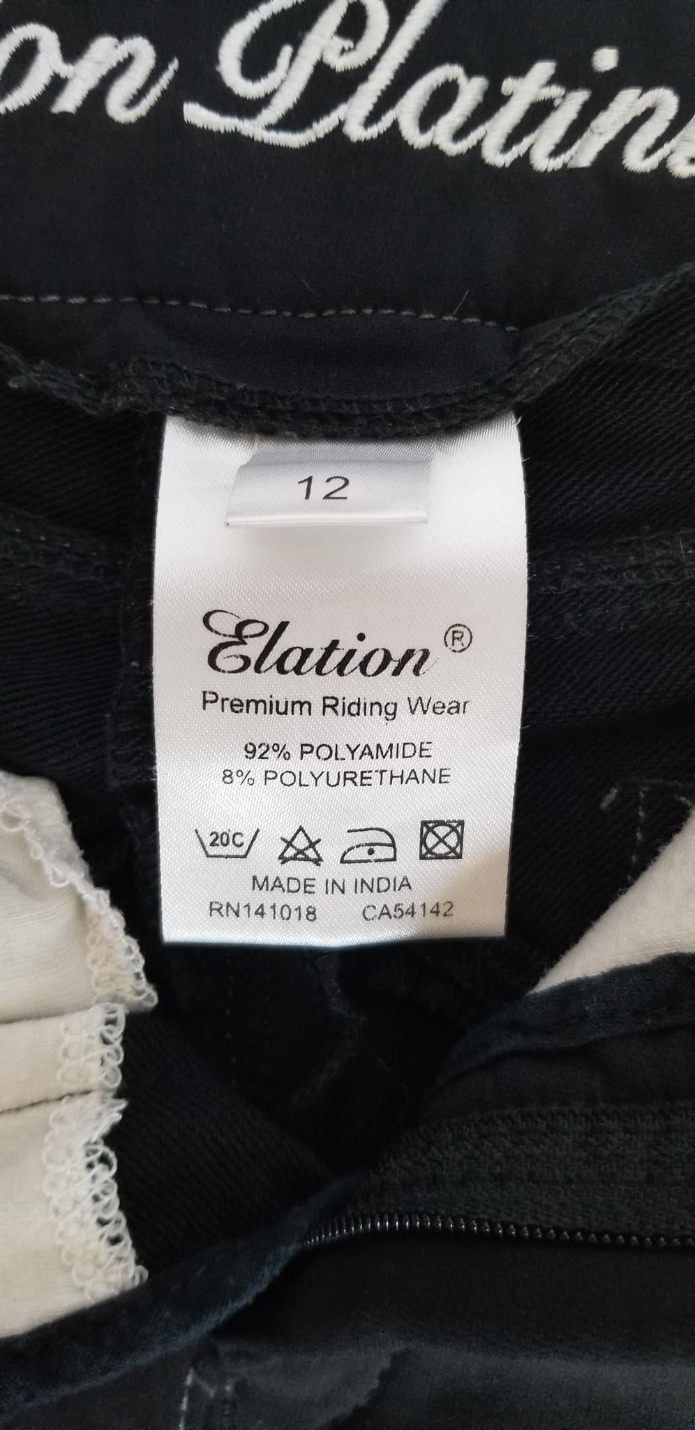 Elation Platinum Brooklyn Breeches - Black - Youth 12