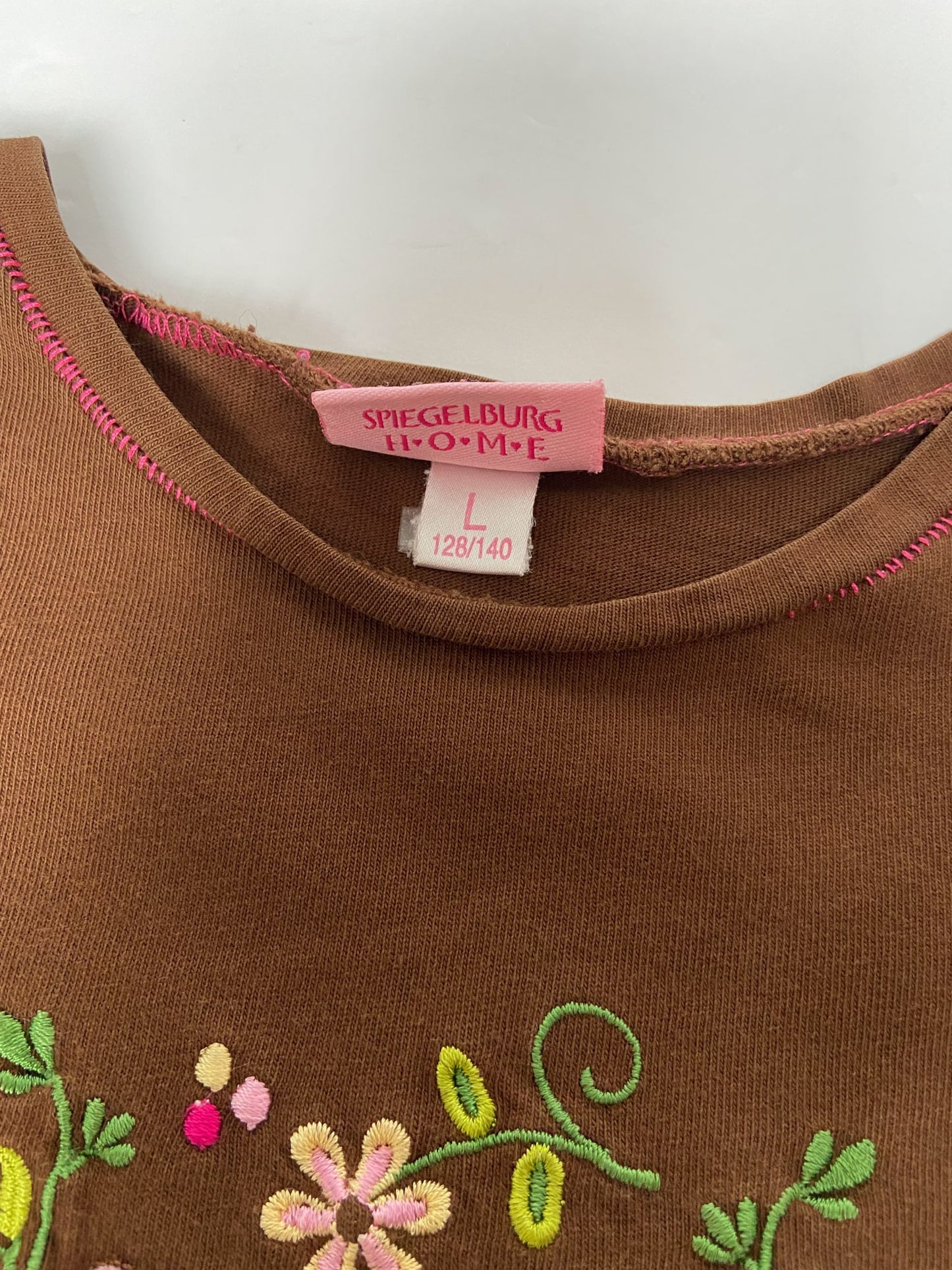 Long Sleeve Embroidered Shirt - Brown - Youth Large
