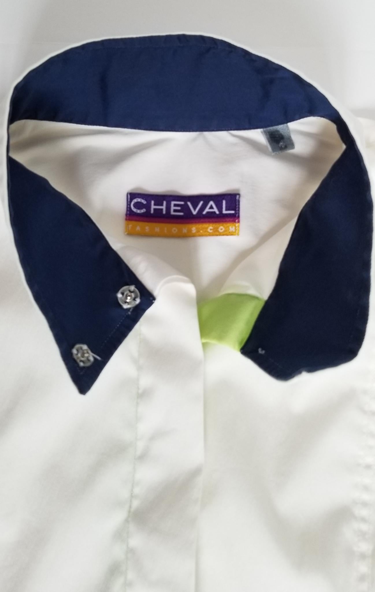 Cheval Fashions Competition Shirt - White (Blue Collar) - Women's 4