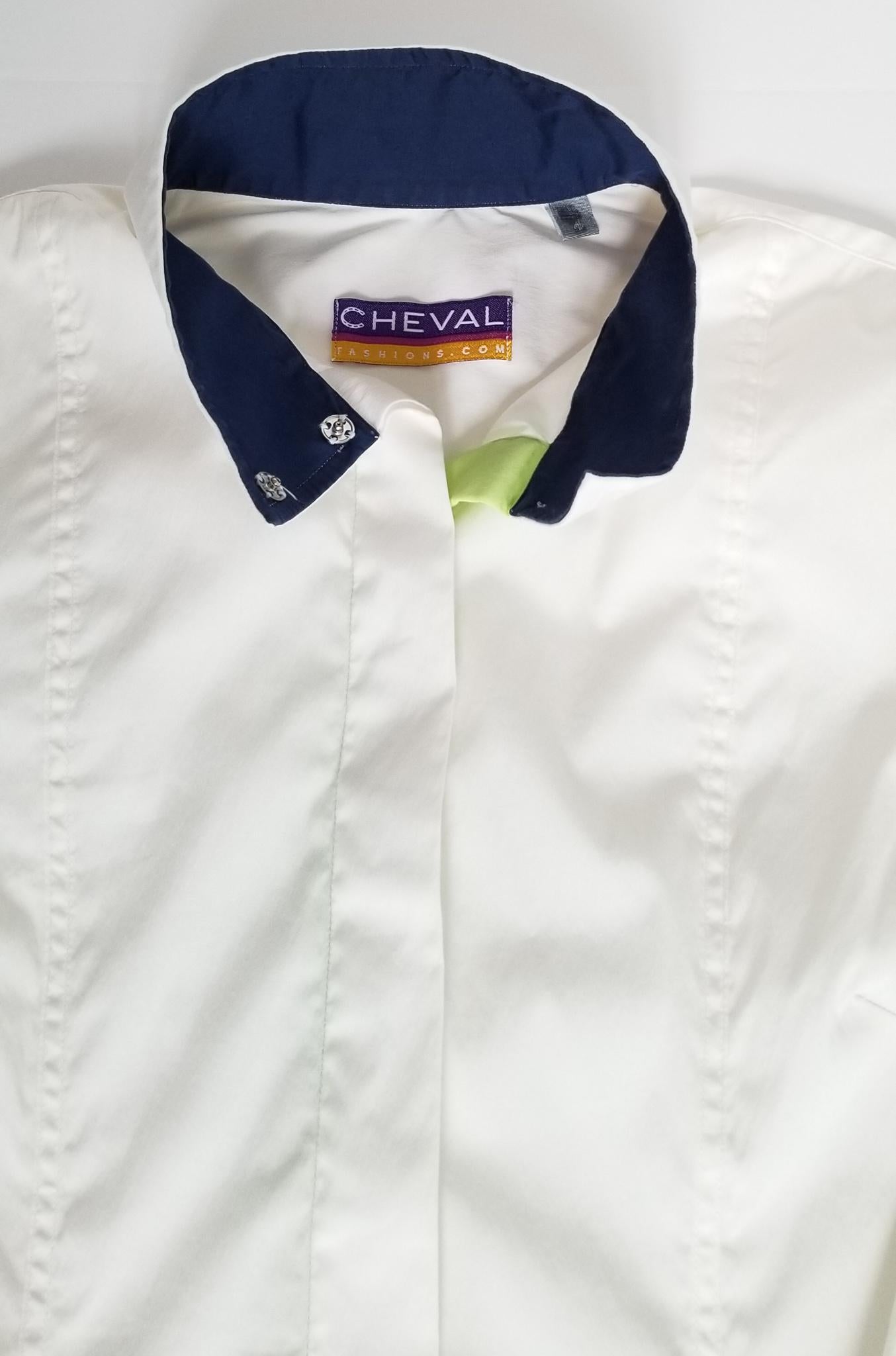 Cheval Fashions Competition Shirt - White (Blue Collar) - Women's 4