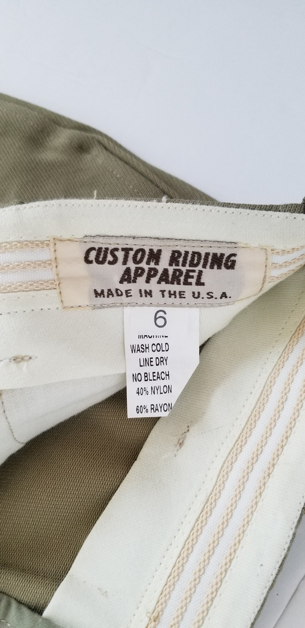 Custom Riding Apparel Jodhpurs - Tan - Youth 6