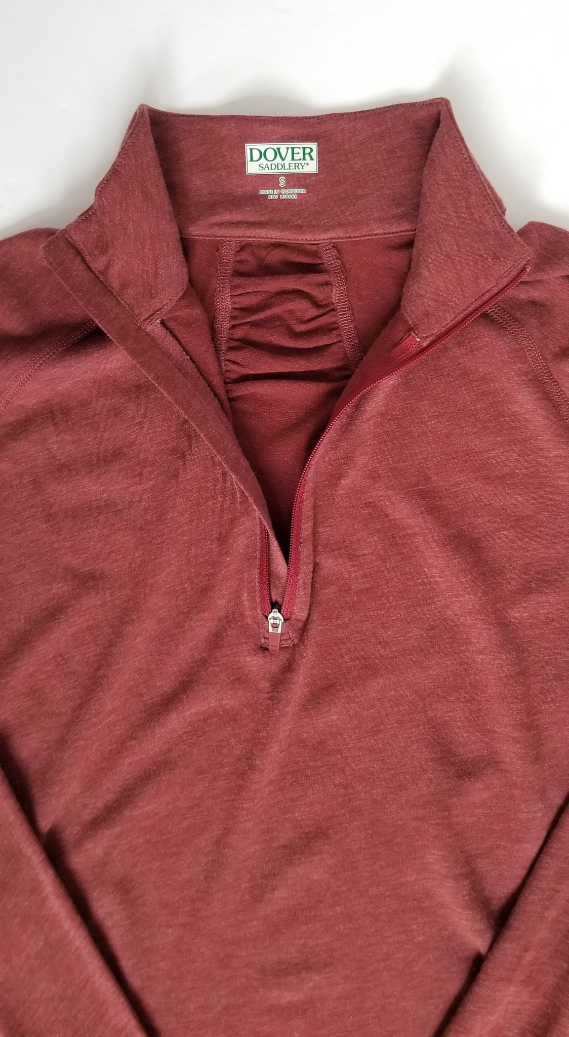 Dover Saddlery Lightweight Quarter Zip - Red Heather - Women's Small