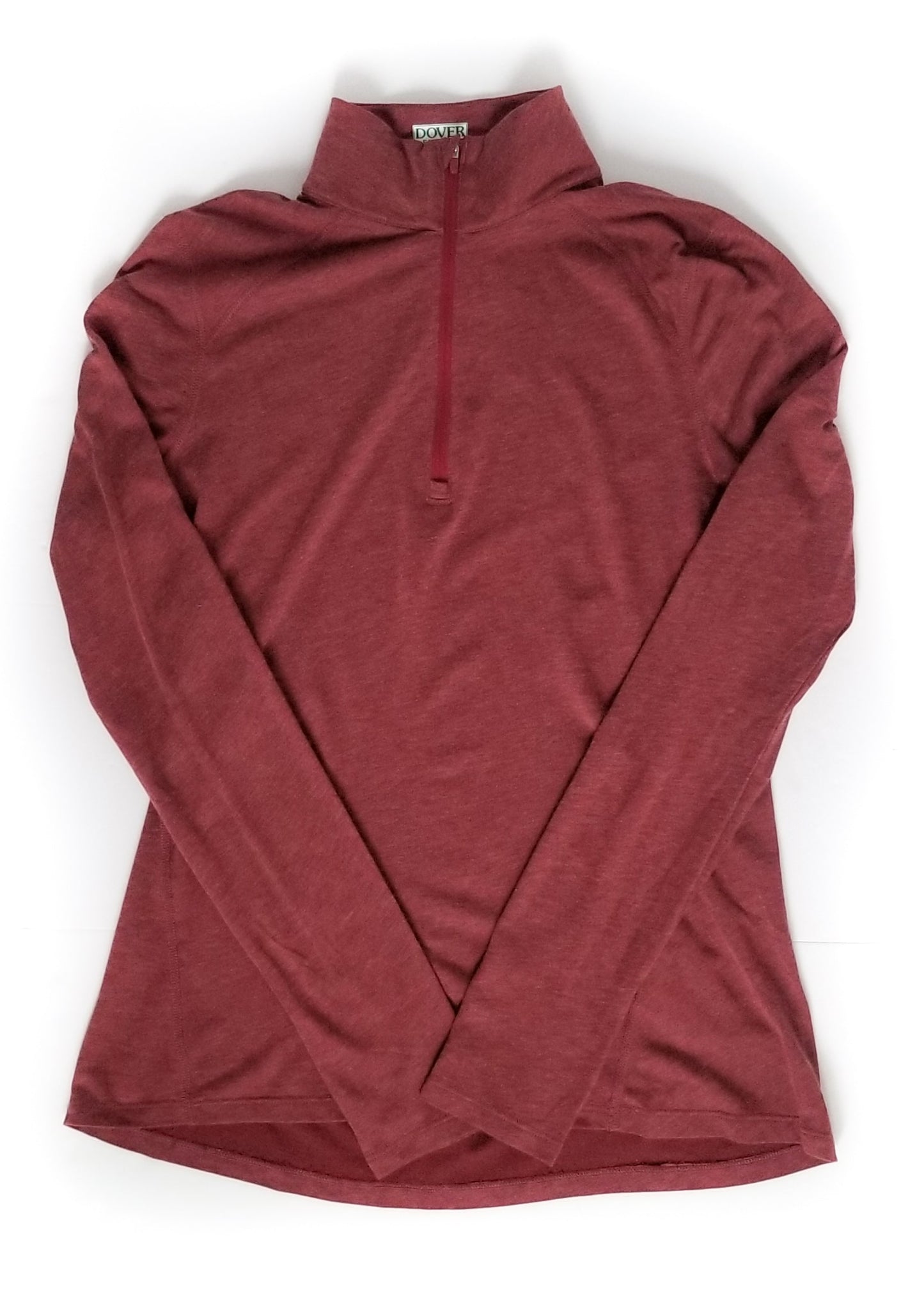 Dover Saddlery Lightweight Quarter Zip - Red Heather - Women's Small