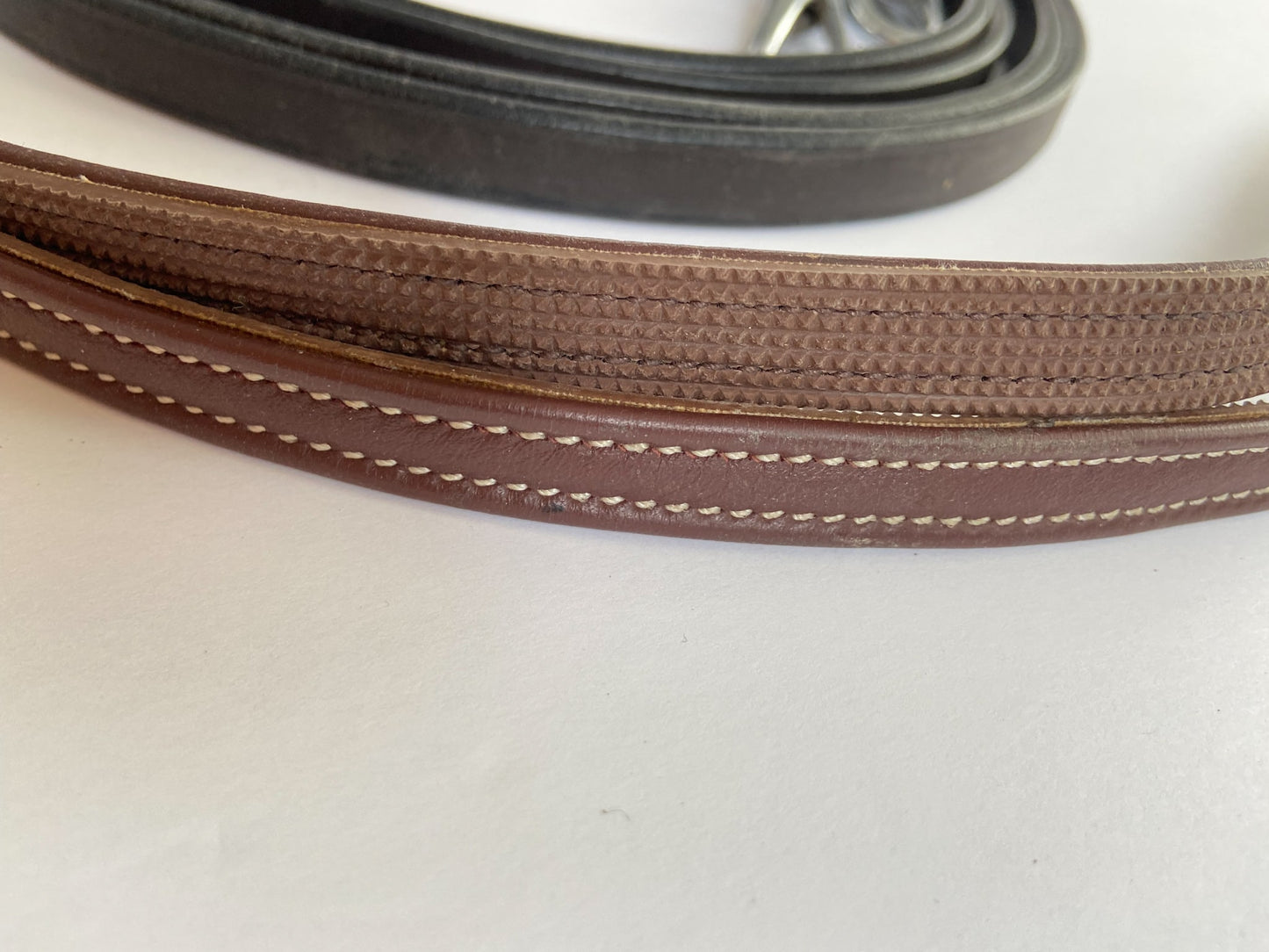 Dy'on Leather Draw Reins with Hunter Grip - Brown - Full