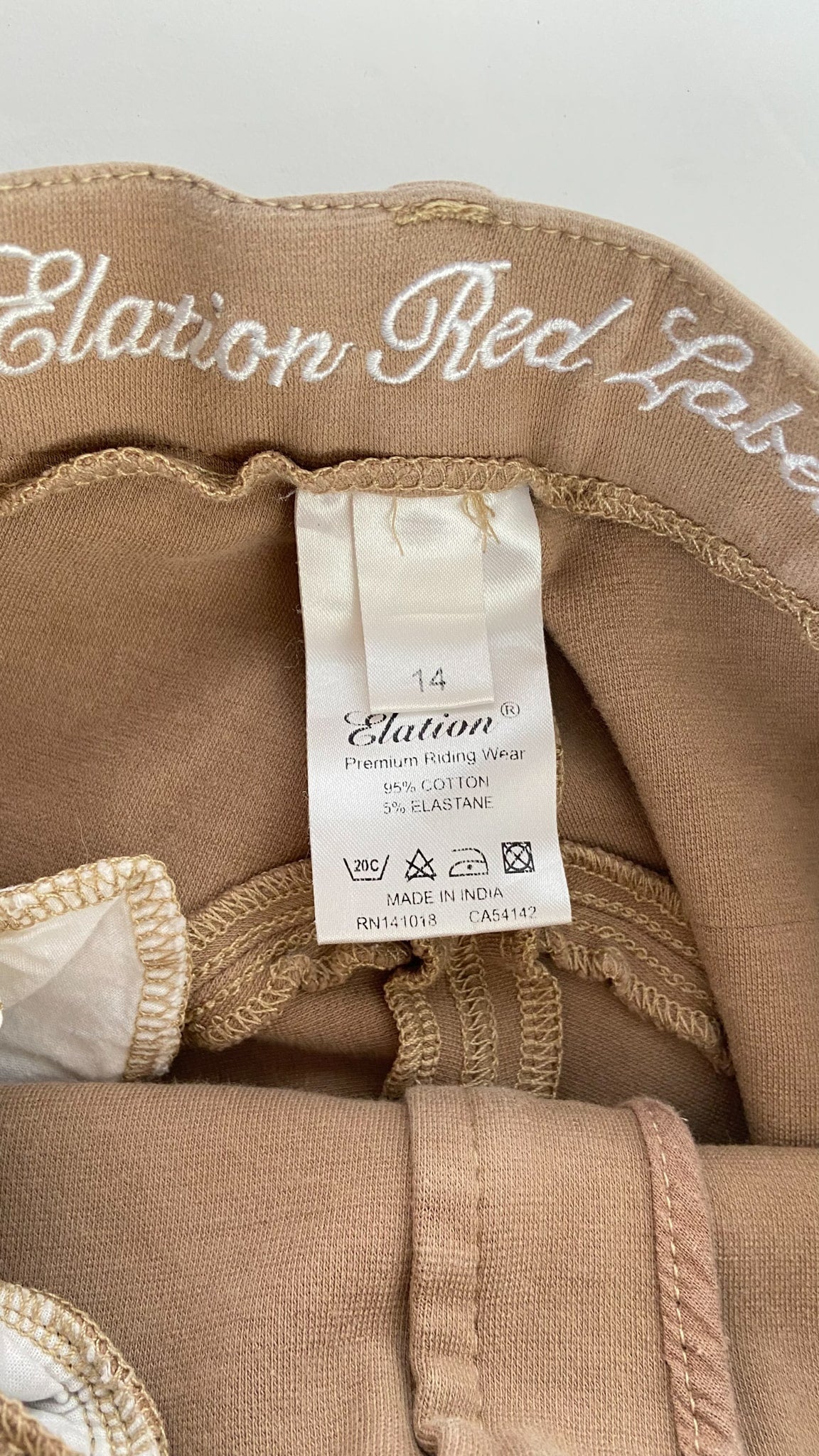 Elation Red Label Pull On Breeches - Tan - Youth 14