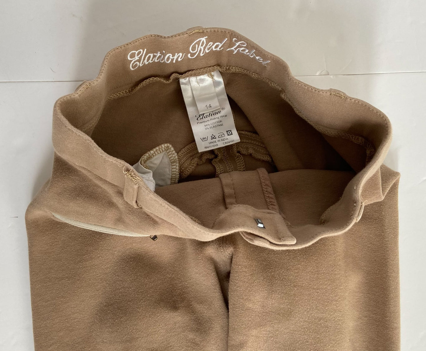 Elation Red Label Pull On Breeches - Tan - Youth 14