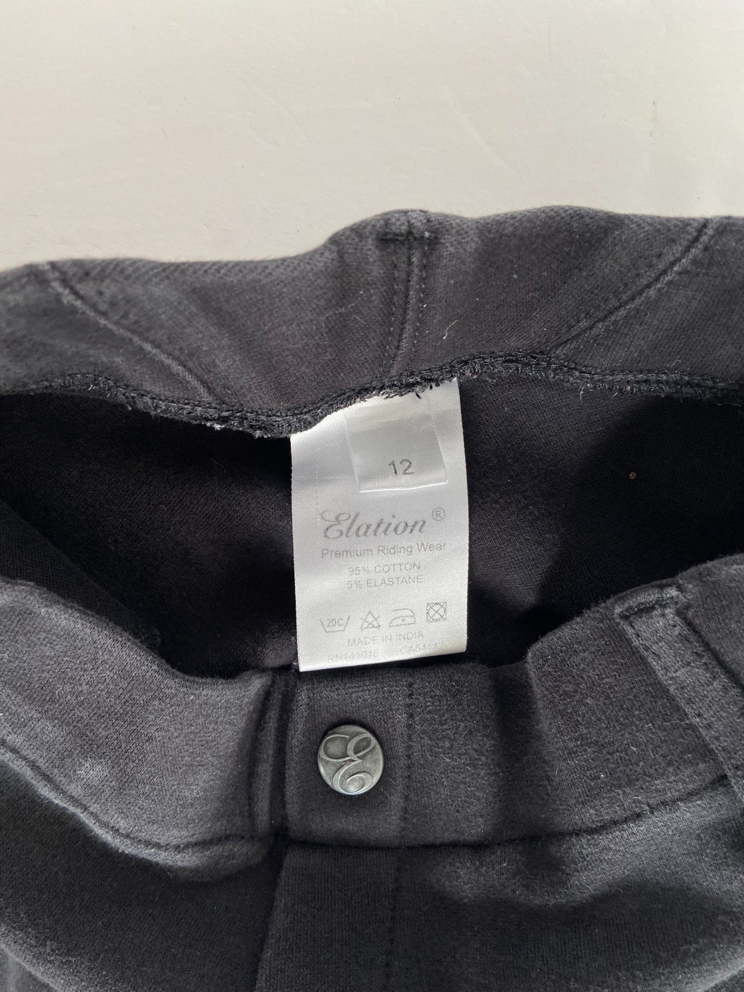 Elation Red Label Pull On Breeches - Black - Youth 12