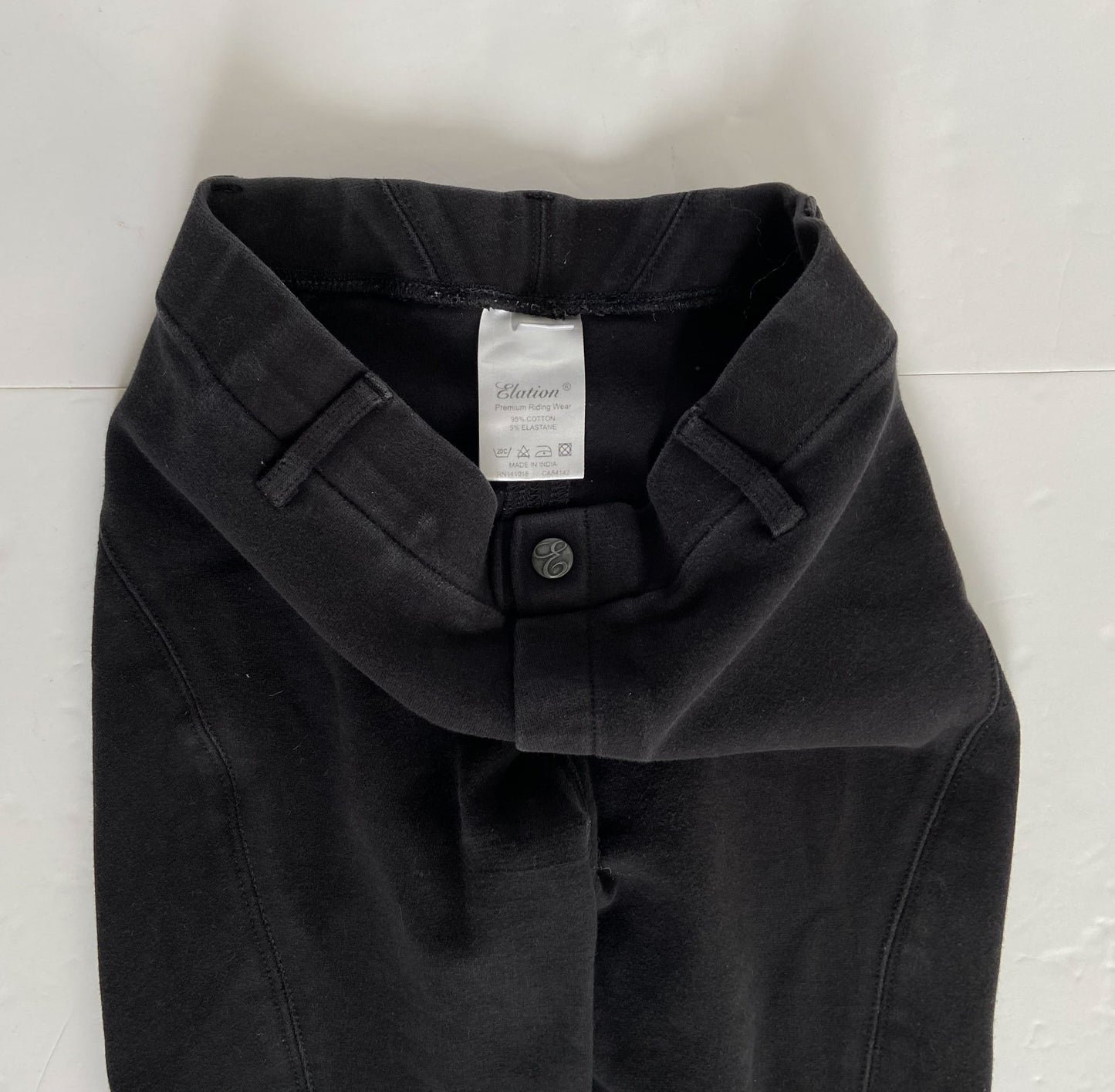 Elation Red Label Pull On Breeches - Black - Youth 12