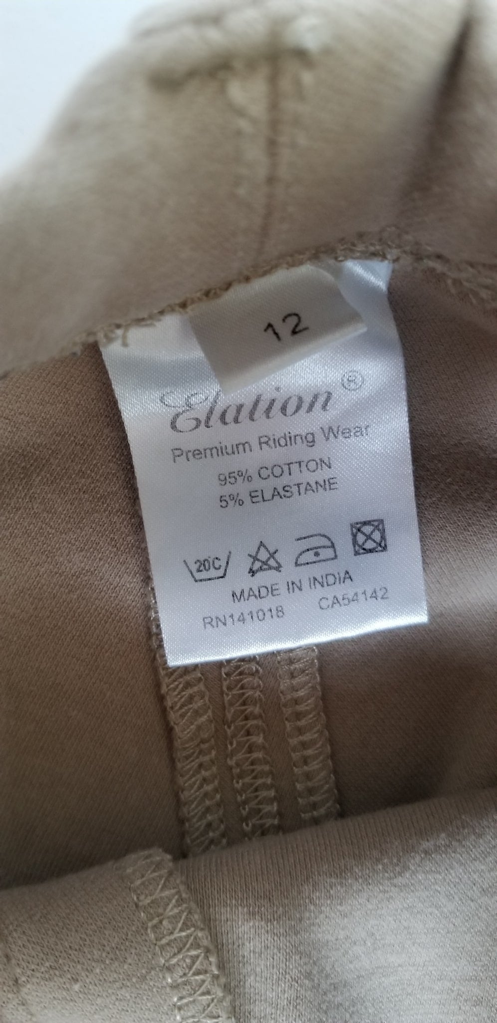Elation Red Label Pull On Breeches - Tan - Youth 12