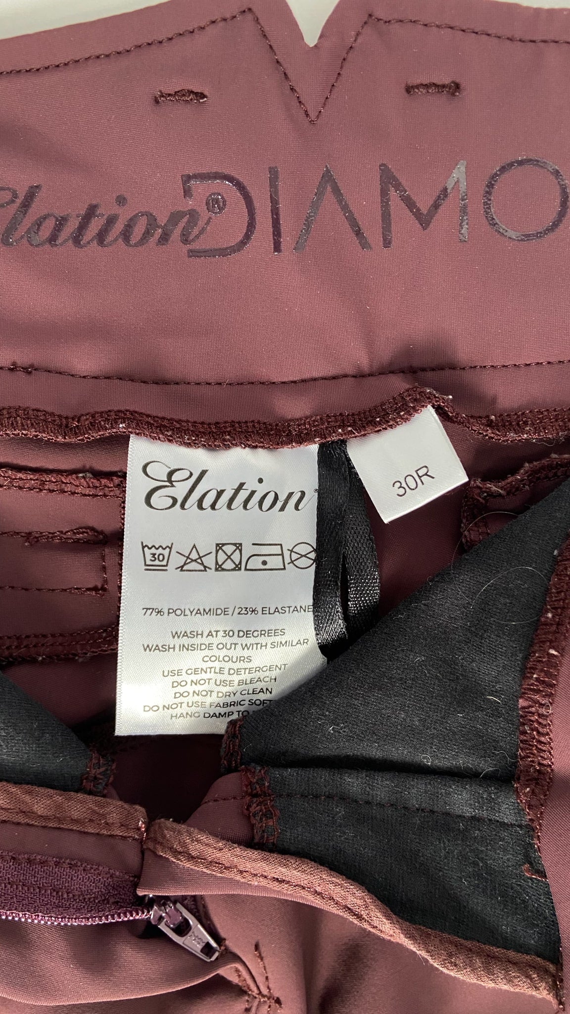 Elation Diamond Breeches - Burgundy - Women's 30R
