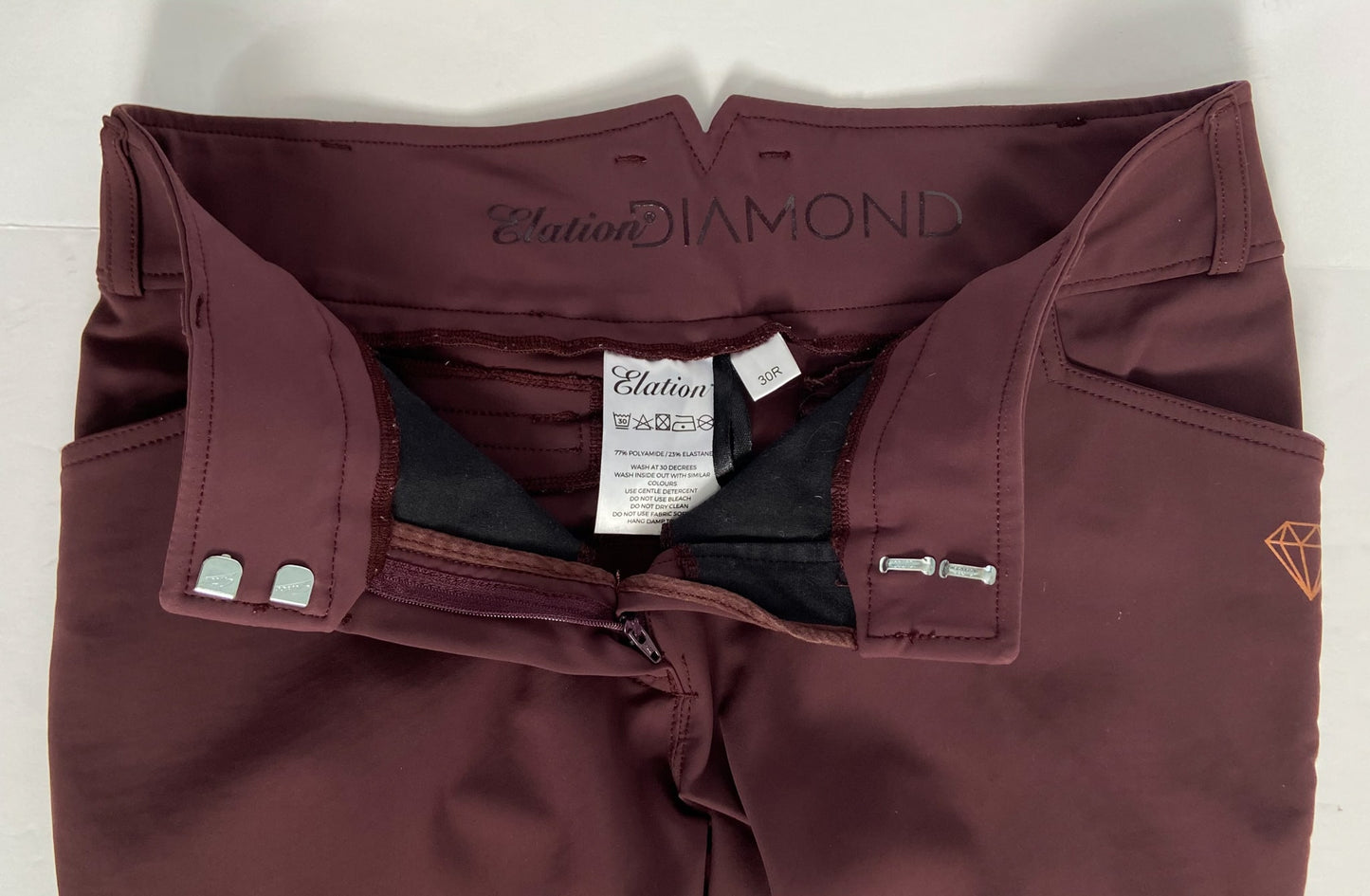 Elation Diamond Breeches - Burgundy - Women's 30R