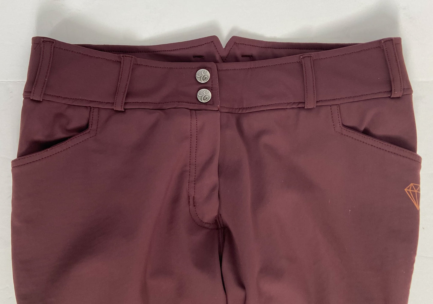 Elation Diamond Breeches - Burgundy - Women's 30R