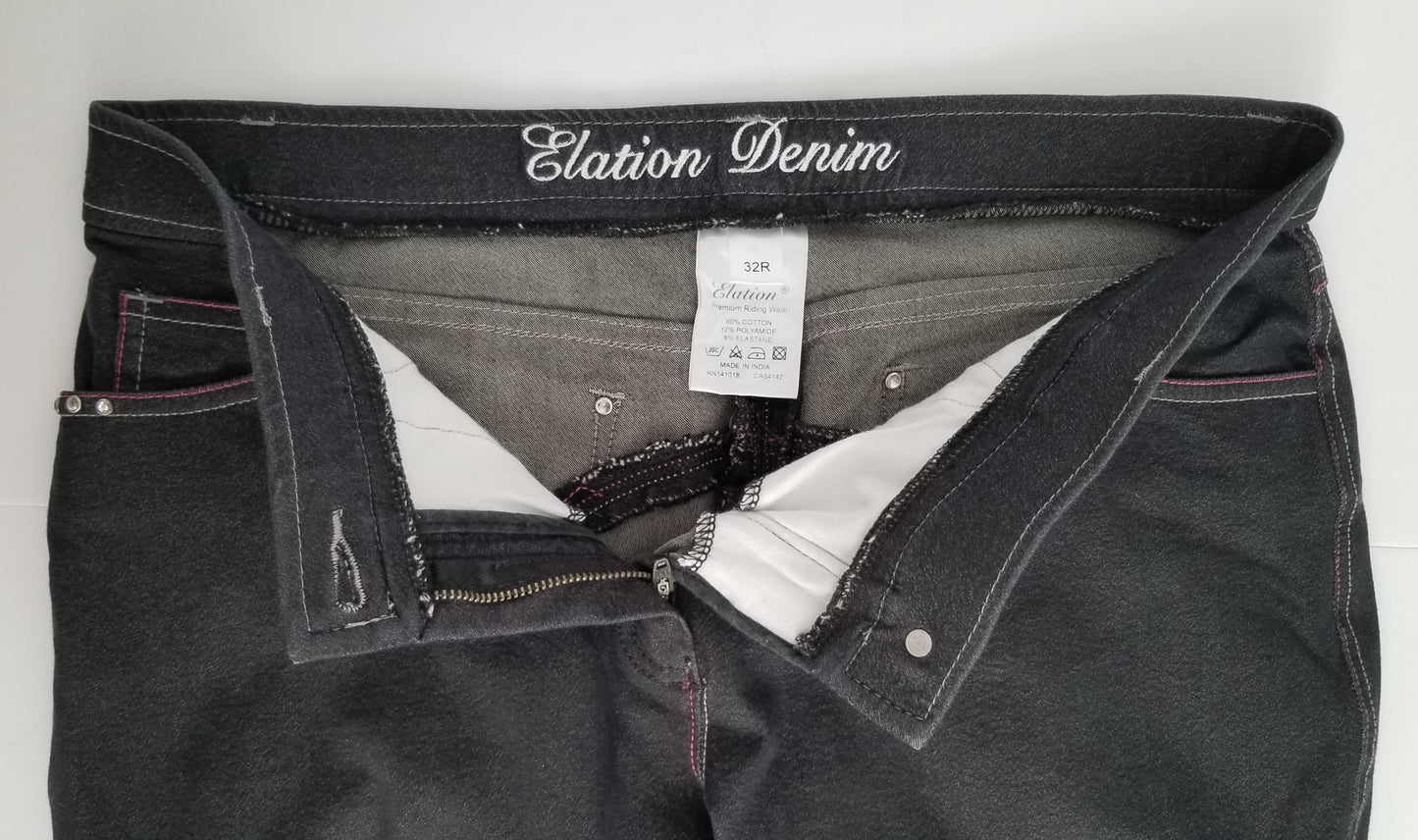 Elation Platinum Brooklyn Denim Breeches - Black - Women's 32R