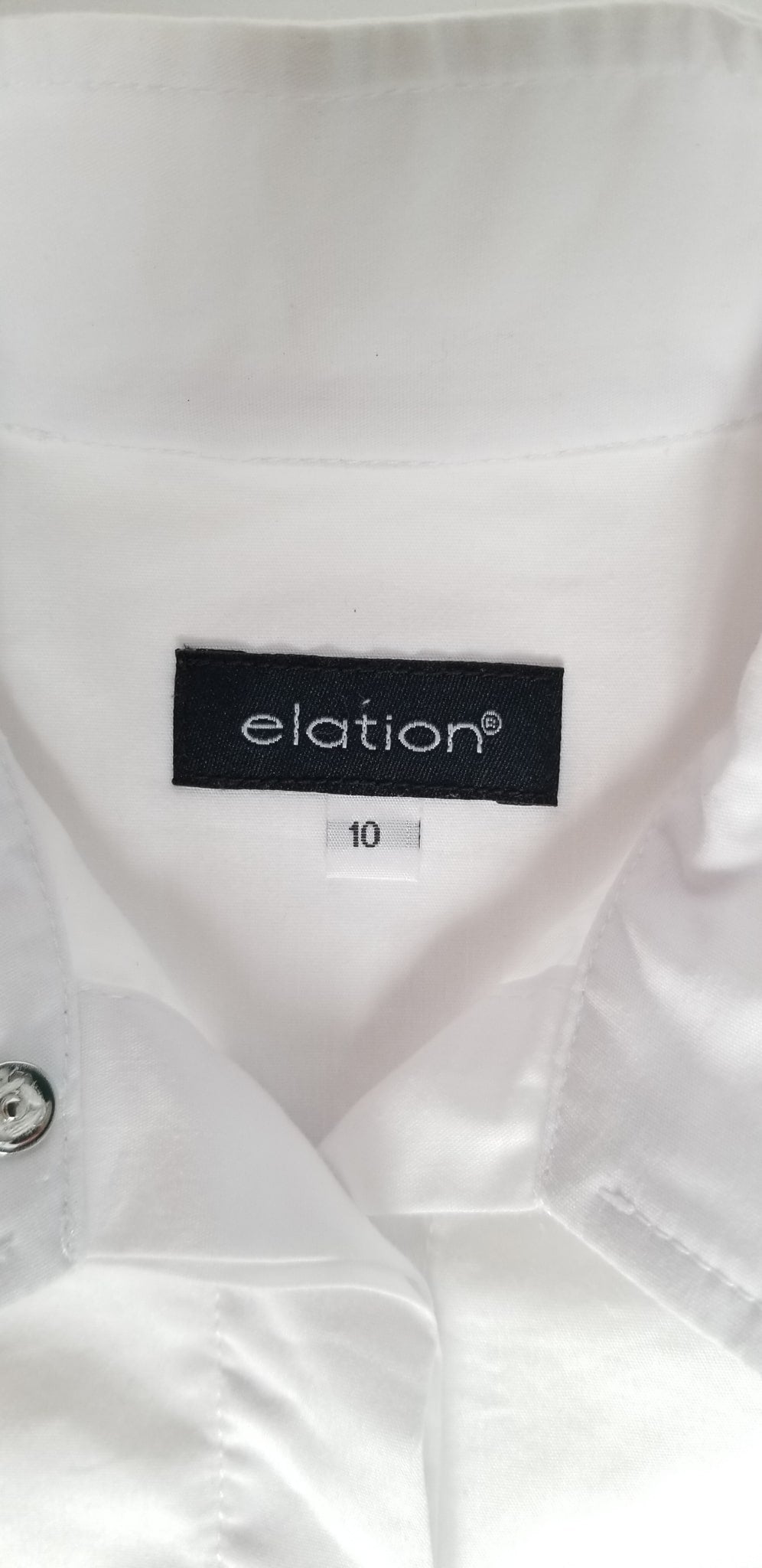 Elation Platinum Madison Wrap Collar Show Shirt - White - Youth 10