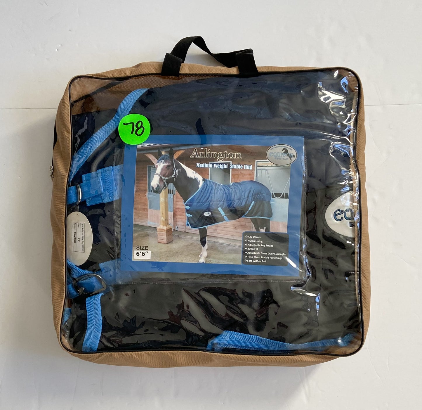 Equidor Equestrian Arlington Stable Rug (200g) - Navy - 78"