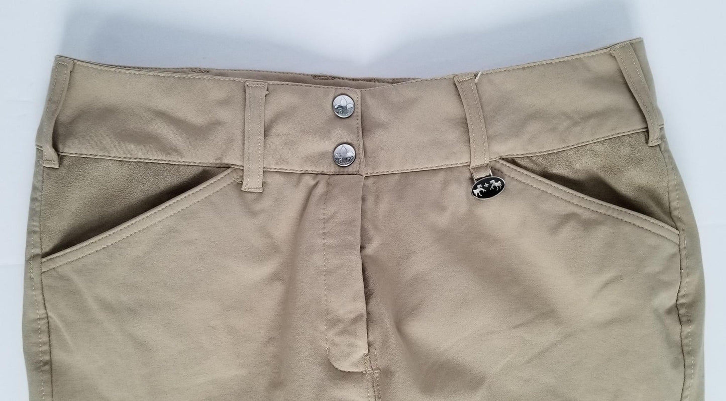 Equine Couture Ladies Champion Front Zip Breech - Tan - Women's 30R