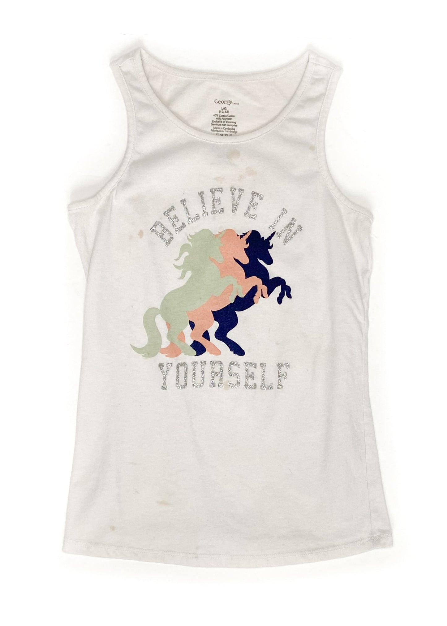 George Tank Top Shirt - White - Youth Large