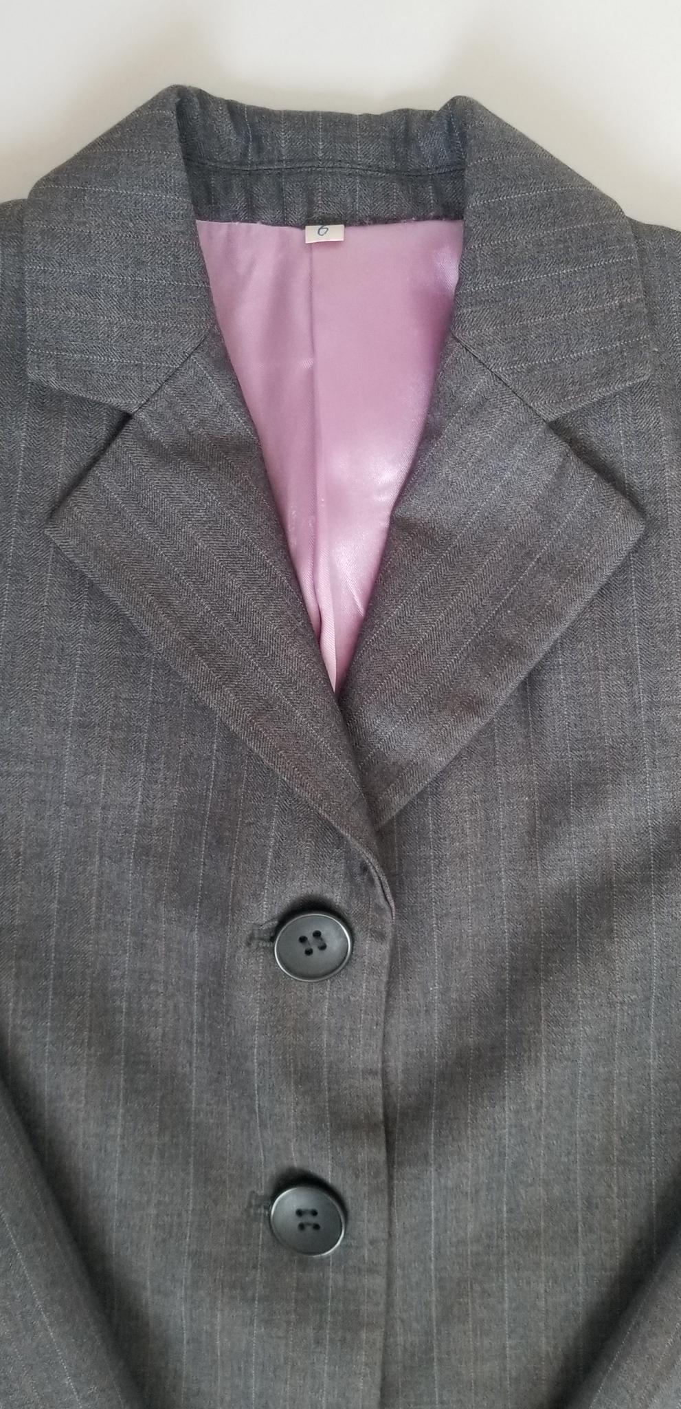 Kids Competition Jacket - Grey Pinstripe - Youth 6