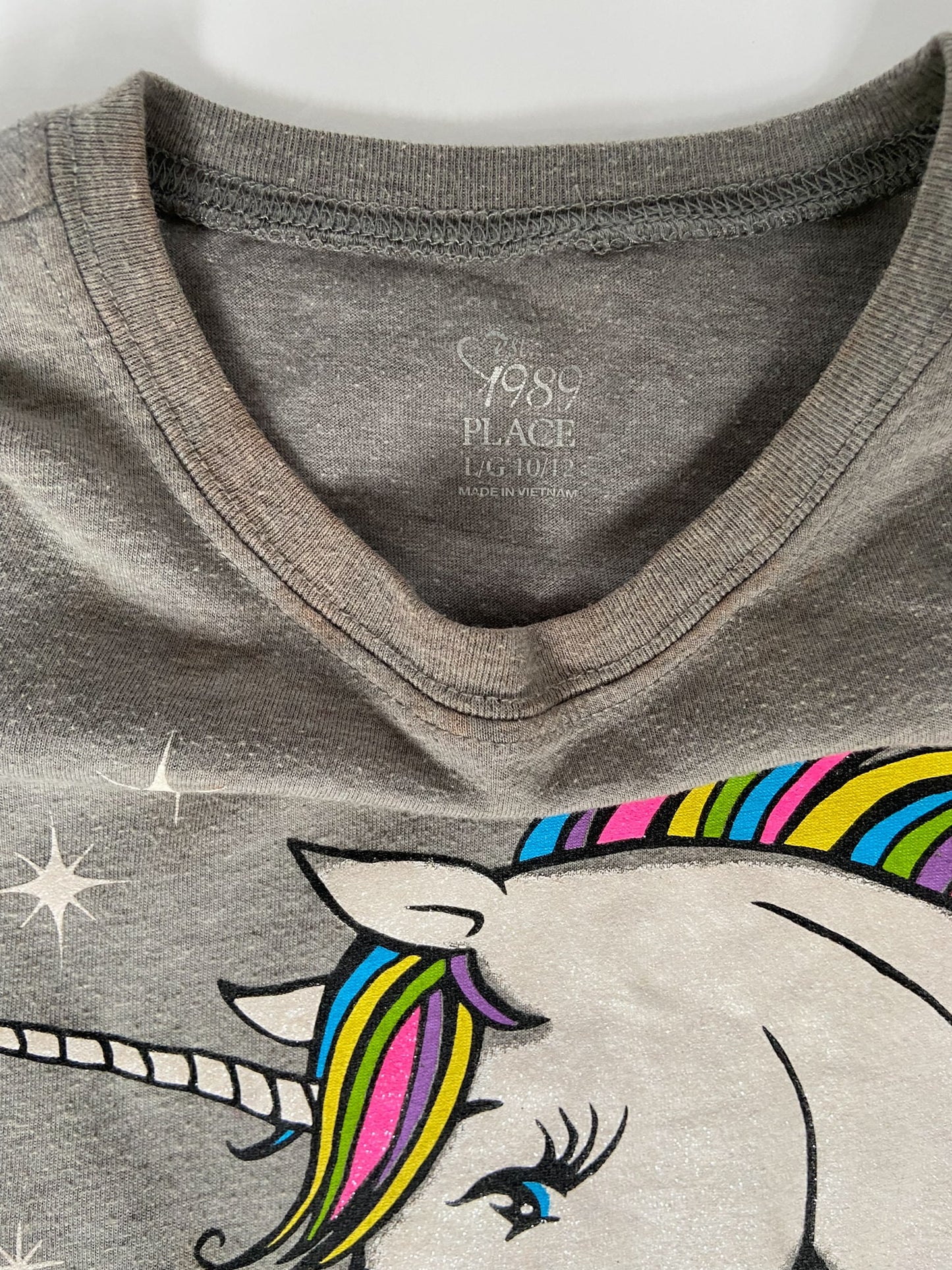 The Children's Place Short Sleeve Shirt - Grey - Youth Large