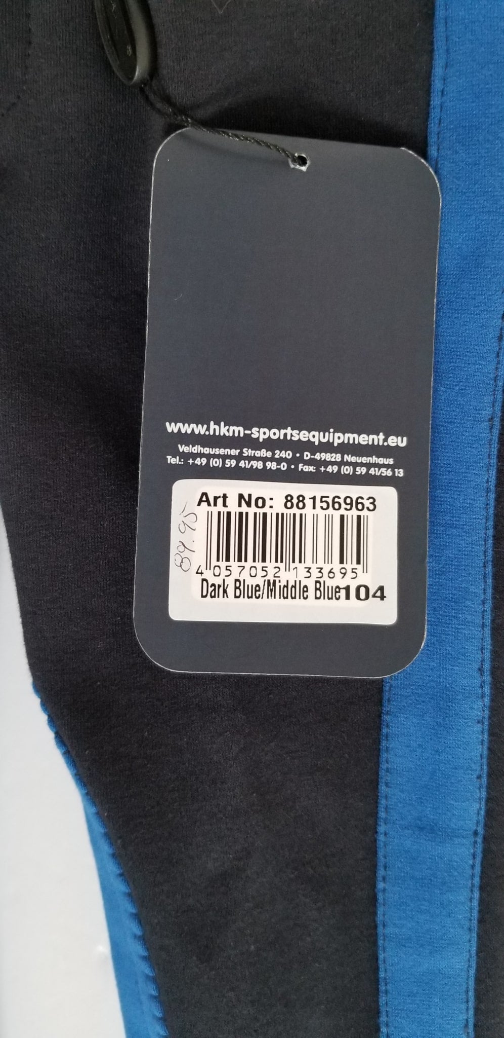 HKM Sports Equipment Knee Patch Breeches - Dark Blue - Youth 3-4 Years