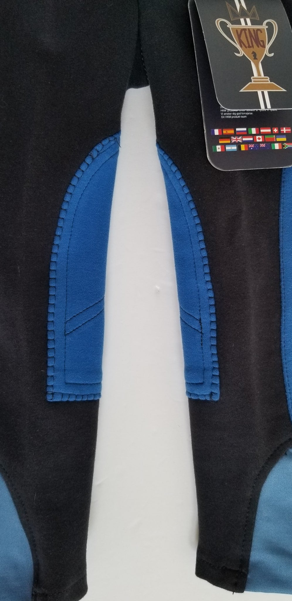 HKM Sports Equipment Knee Patch Breeches - Dark Blue - Youth 3-4 Years