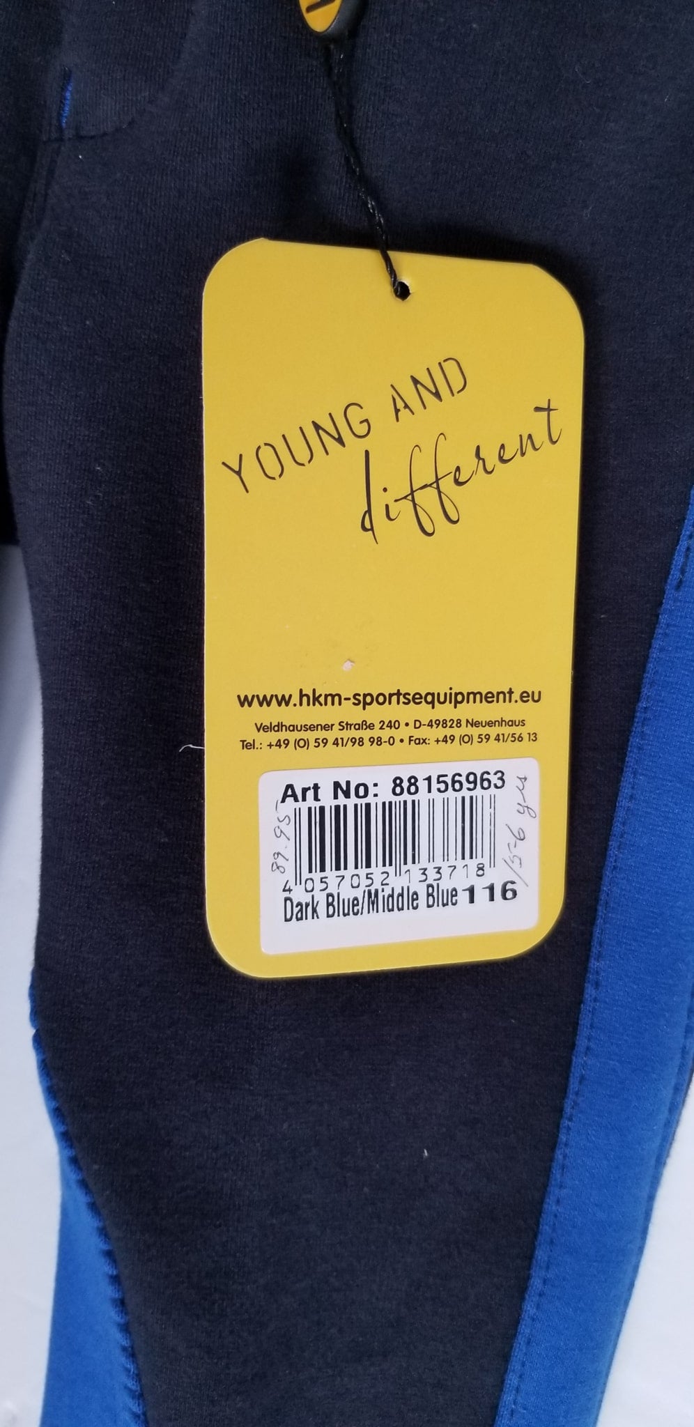 HKM Sports Equipment Knee Patch Breeches - Dark Blue - Youth 5-6 Years