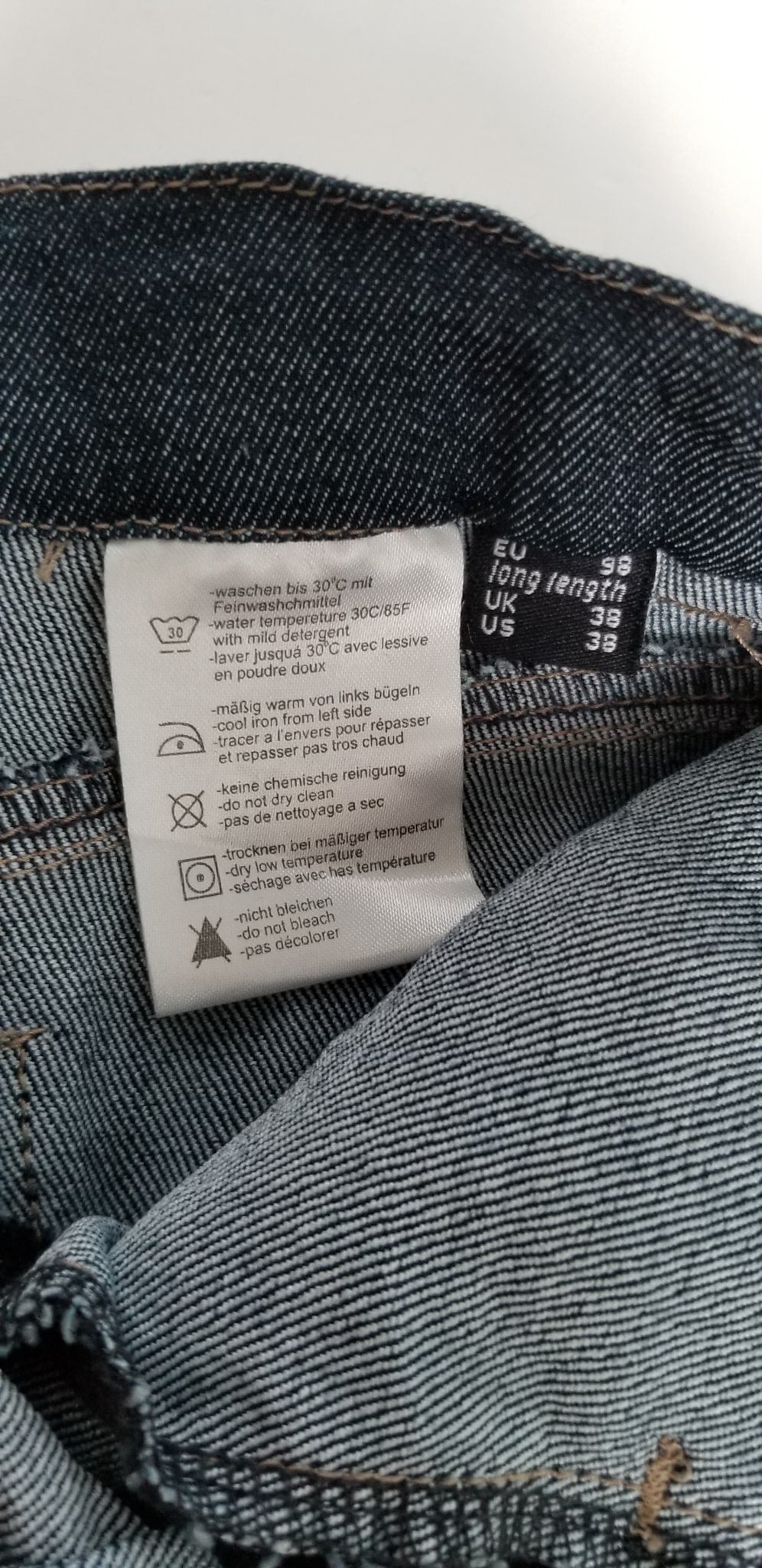 HKM Sports Equipment Knee Patch Breeches - Denim - Youth 3-4 Years